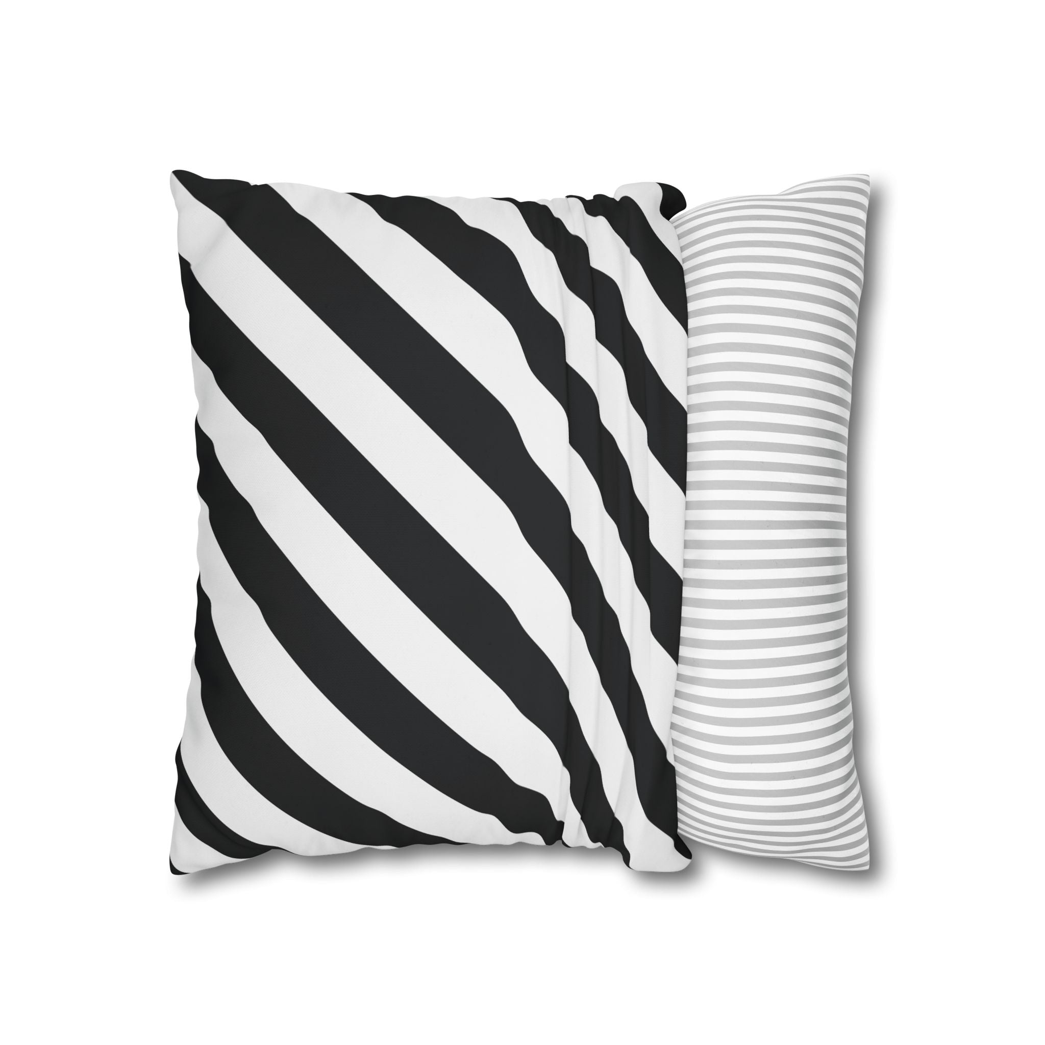 Geometric Stripe Pillowcase - Black & White