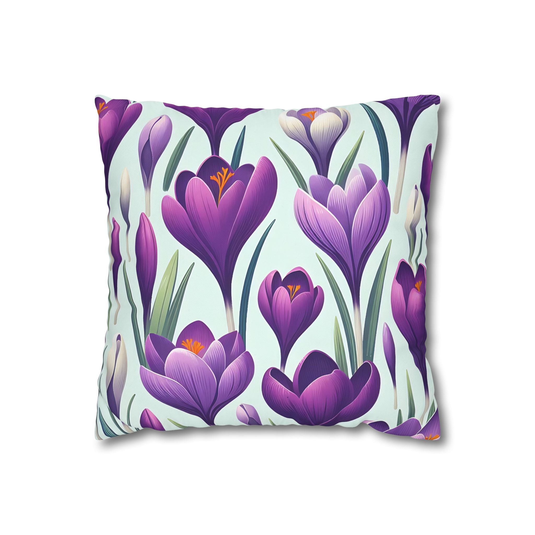 Purple Crocus Flower Pillowcase