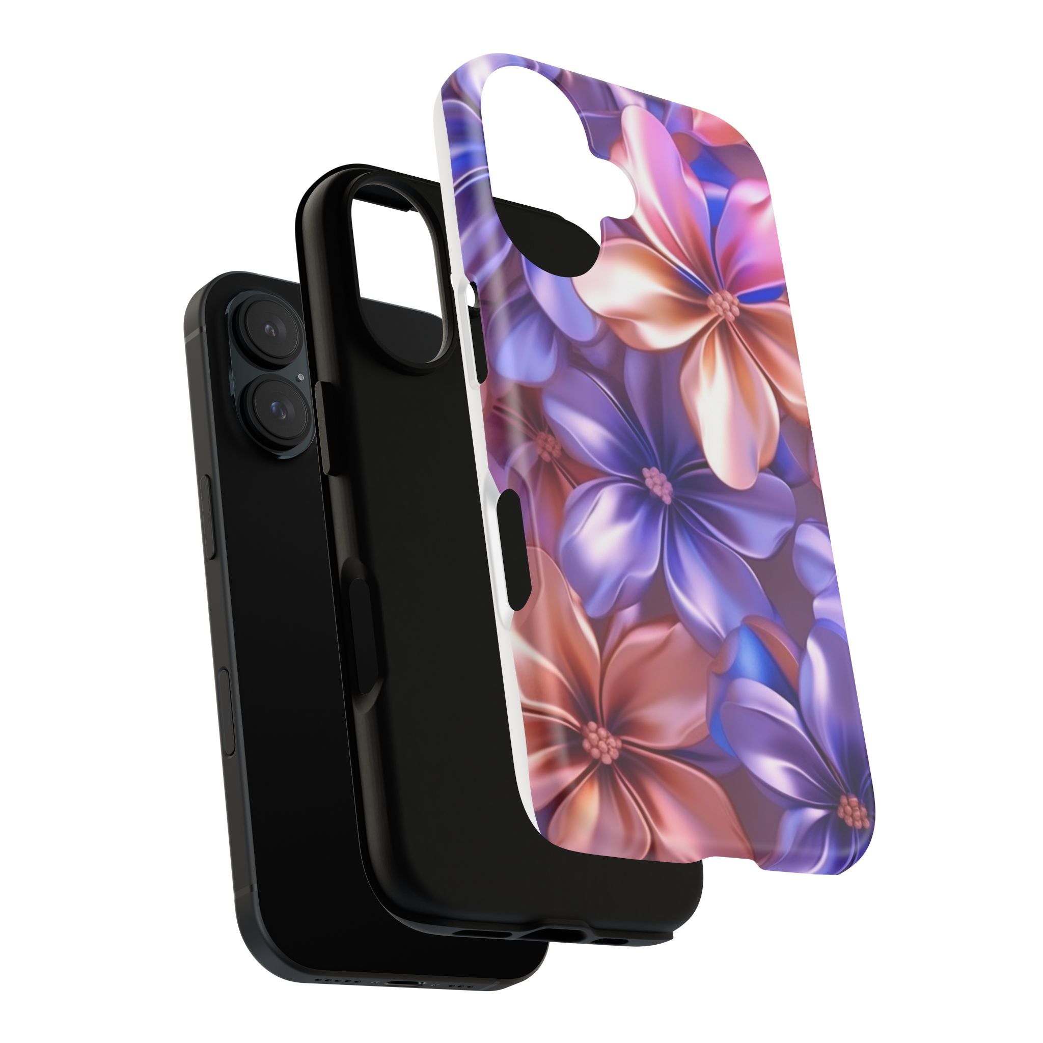 Metallic Flower iPhone Case - Rugged Hexagon Stone