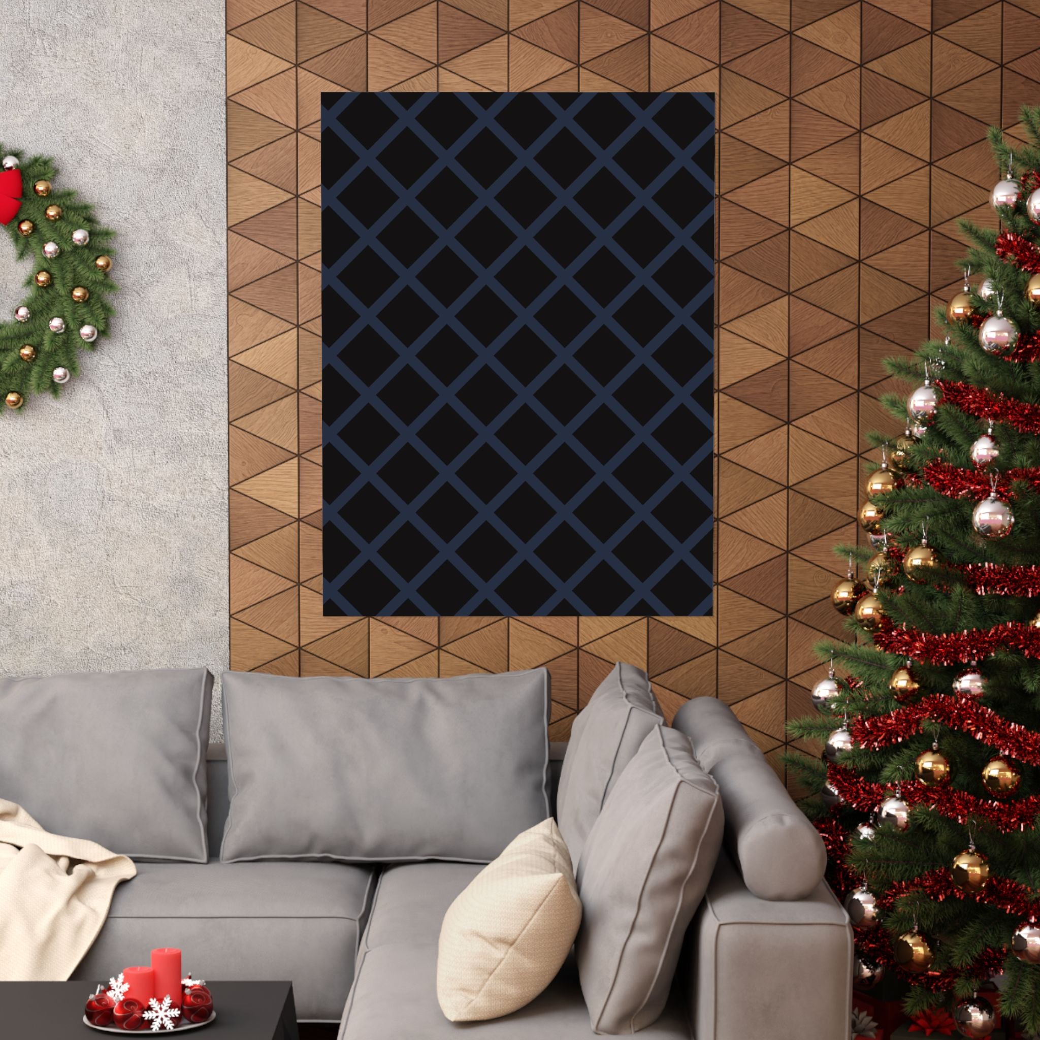 Geometric Diamond Lattice Art Poster