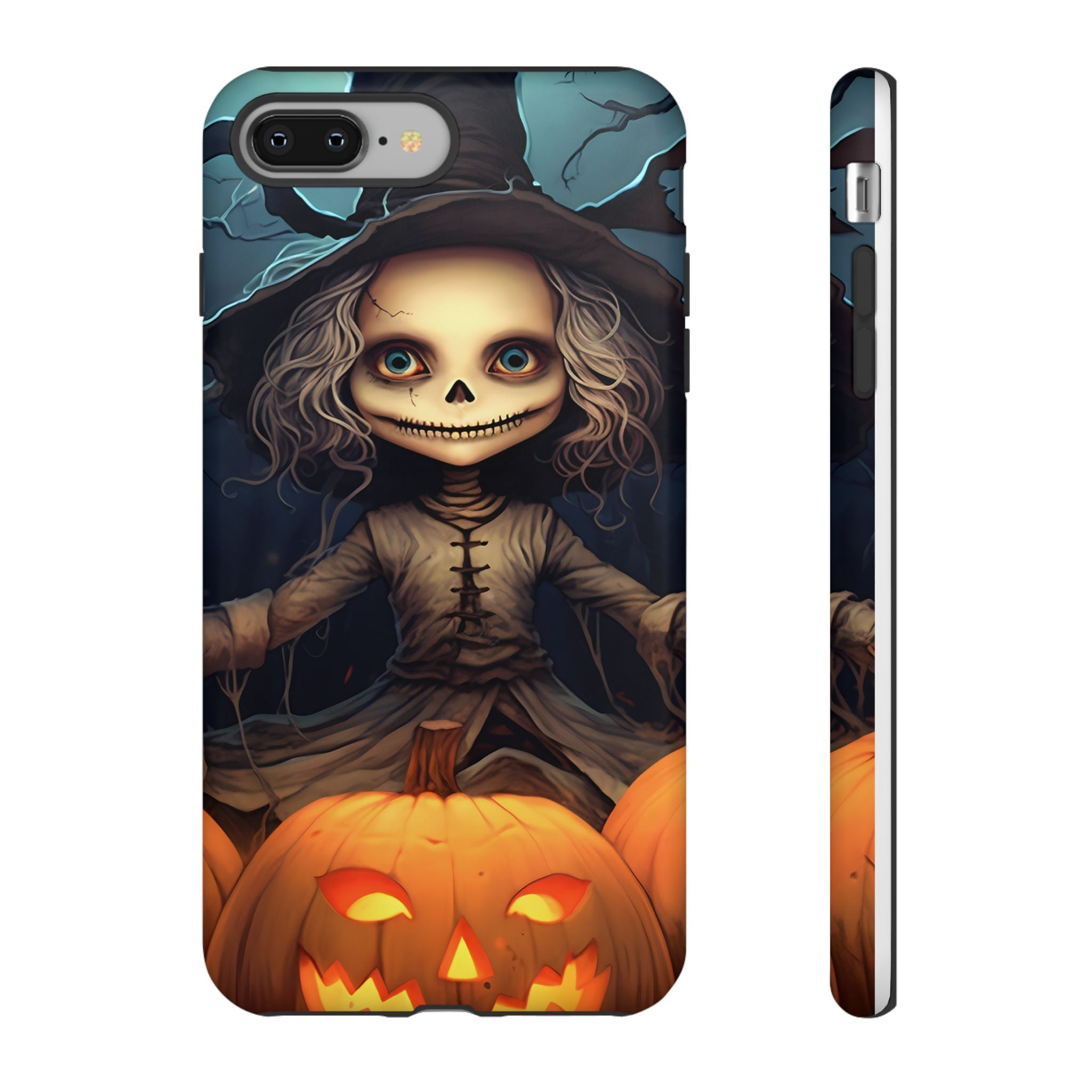 Spooky Skull Girl Halloween iPhone Case - Hexagon Stone