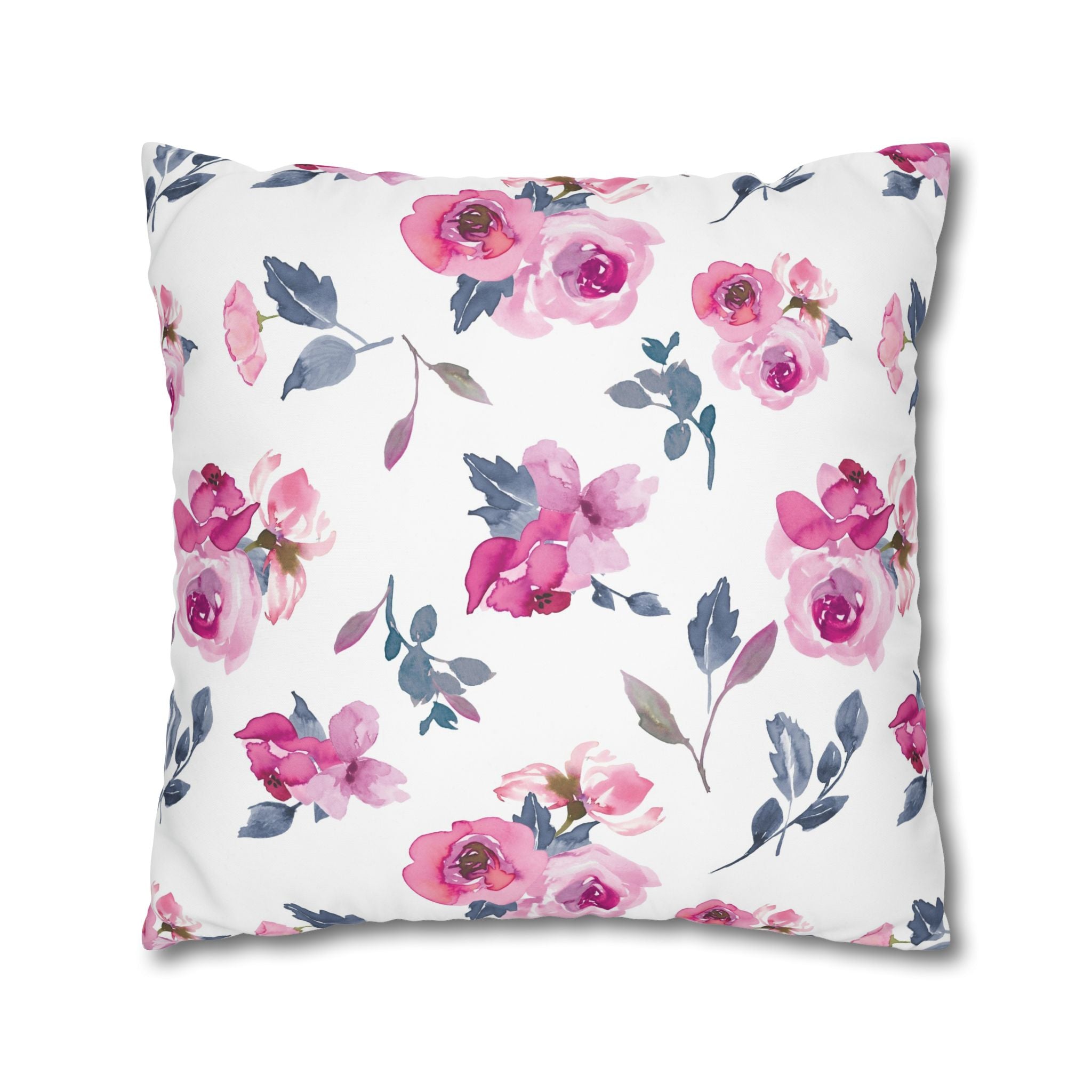 Pink Rose Watercolor Pillowcase