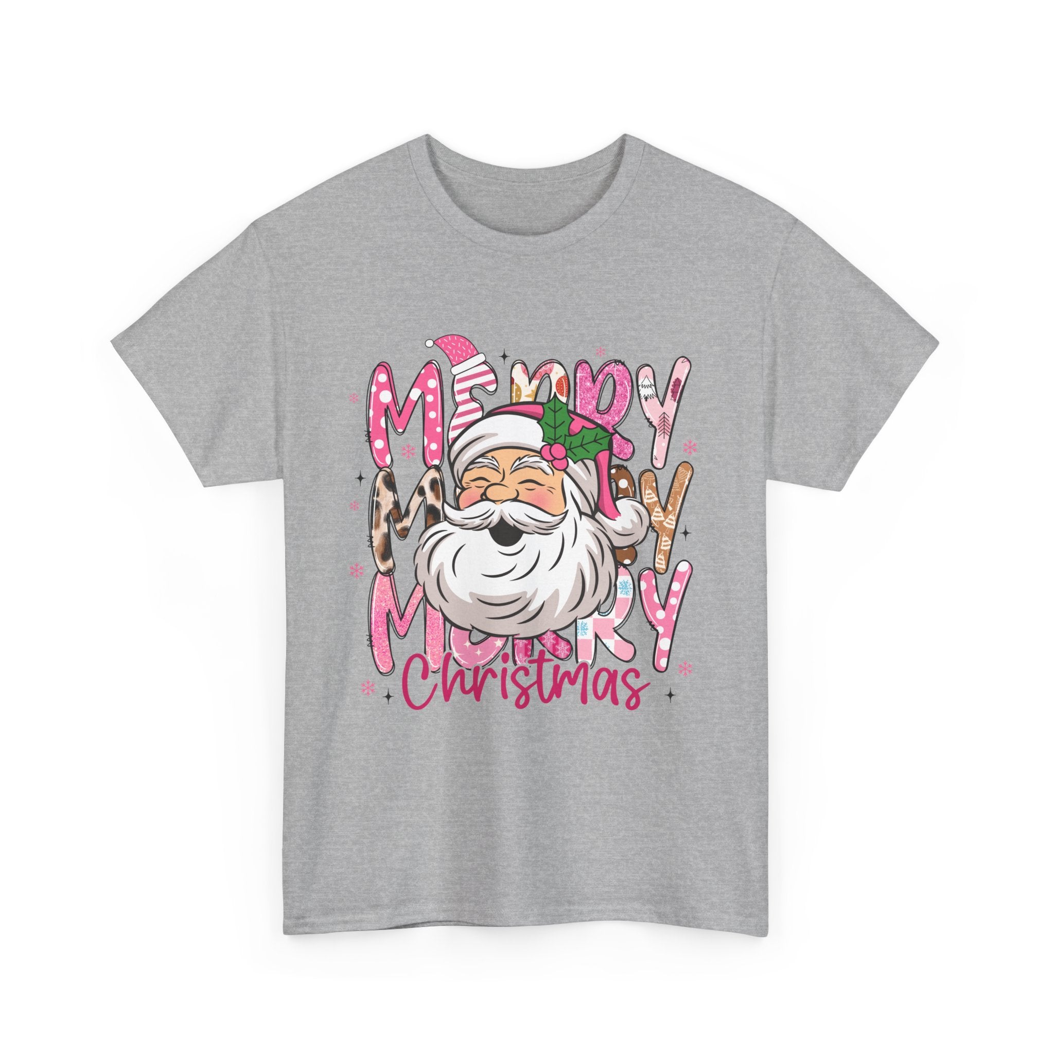 Pink Santa Merry Christmas T-Shirt