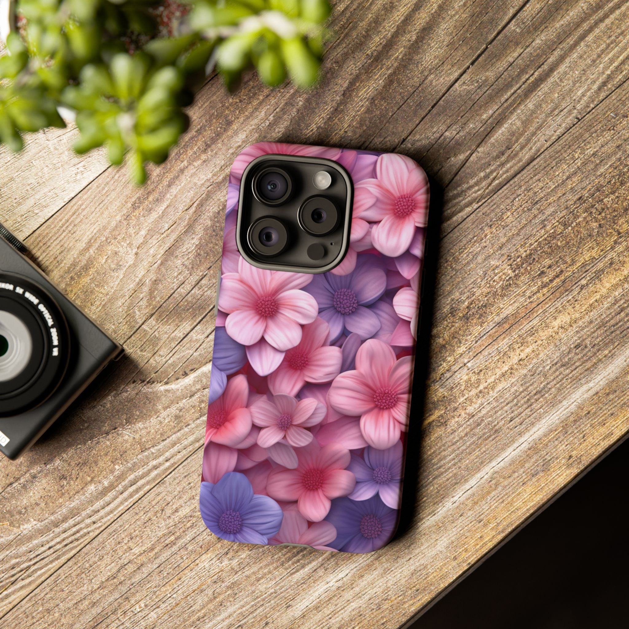 Floral Bloom Hexagon Stone iPhone Case