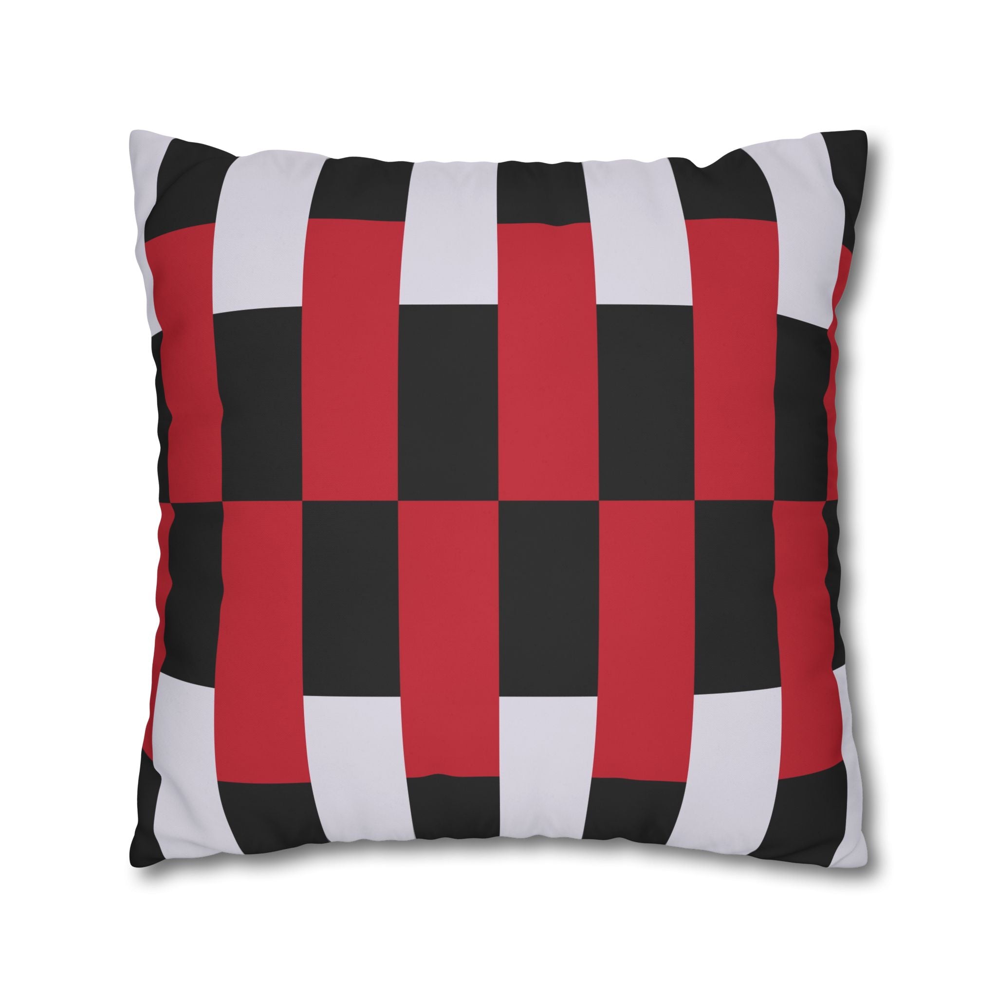 Geometric Stripe Pillowcase - Crimson & Gray