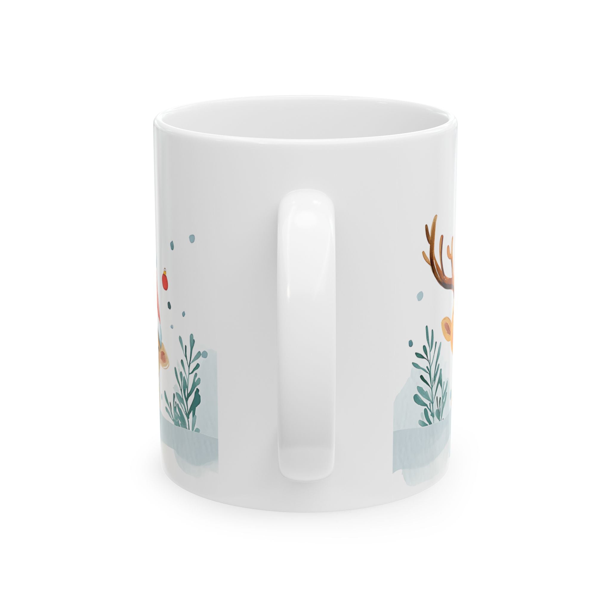 Cute Reindeer Watercolor Christmas Mug