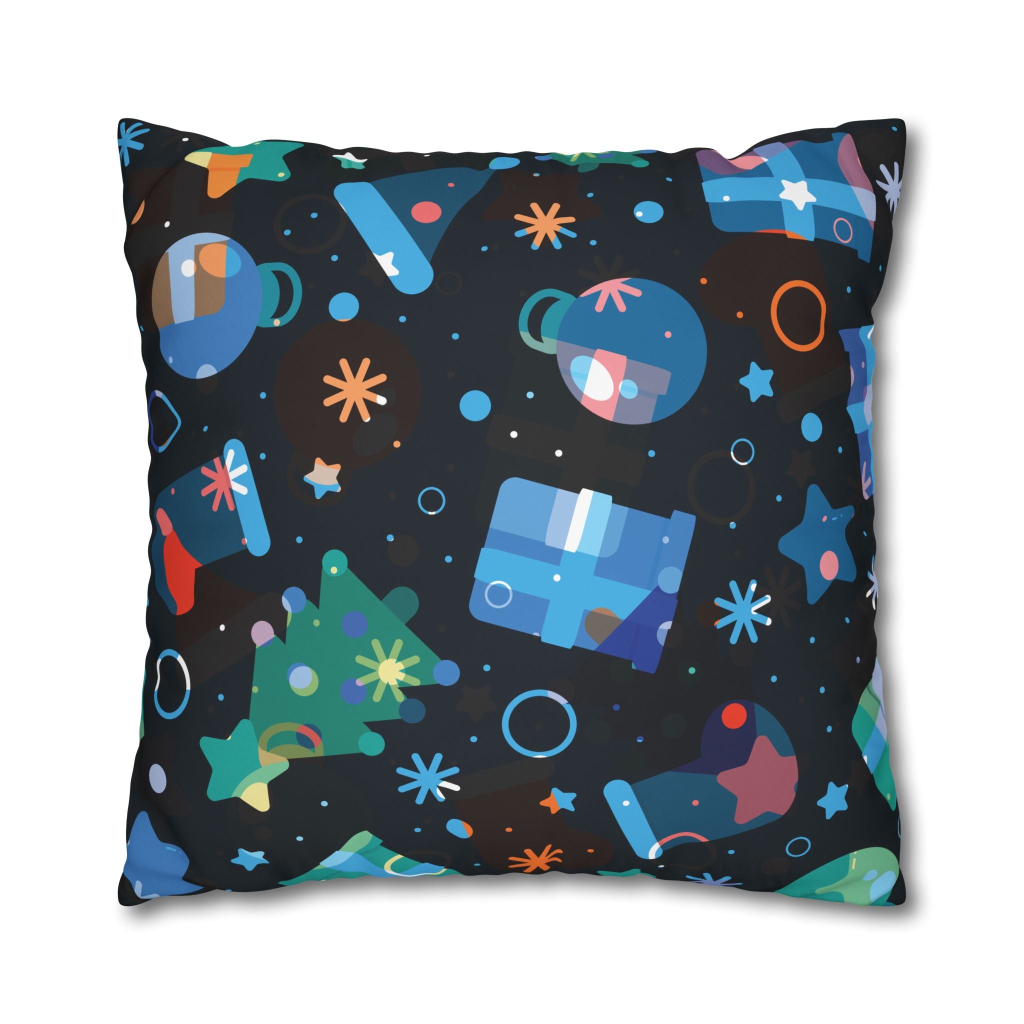 Navy Blue Christmas Pillowcase - Festive Minimalist Design