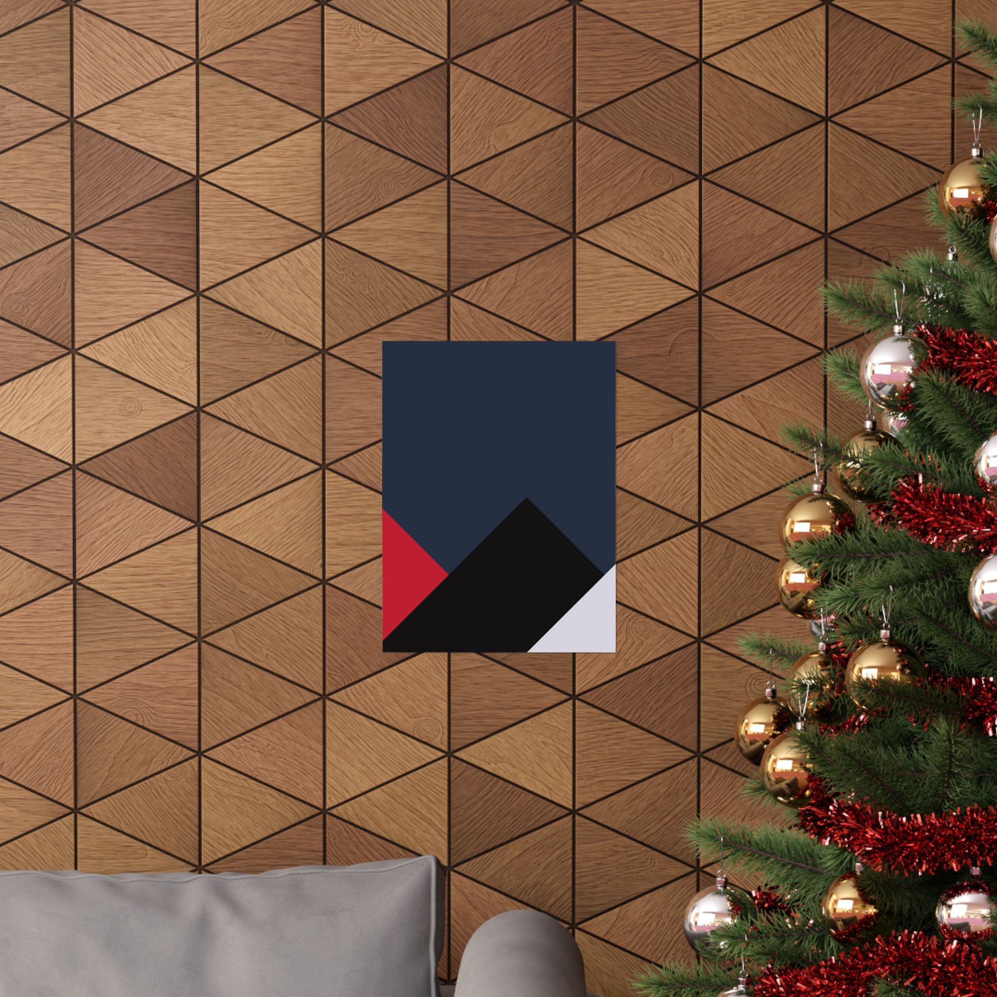 Abstract Geometric Navy Triangle Poster