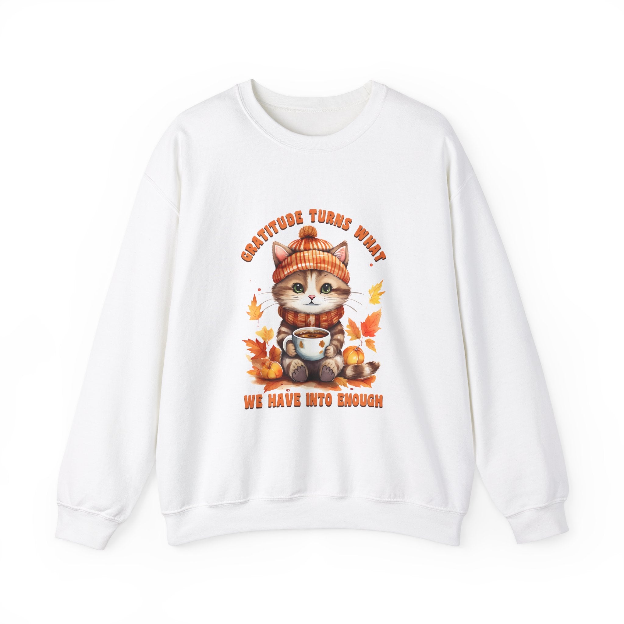 Cozy Cat Gratitude Thanksgiving Sweatshirt