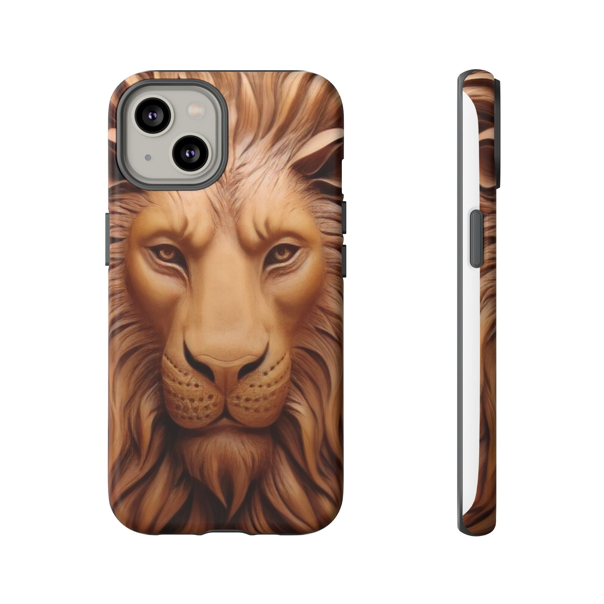 Majestic Lion Head Hexagon Stone iPhone Case