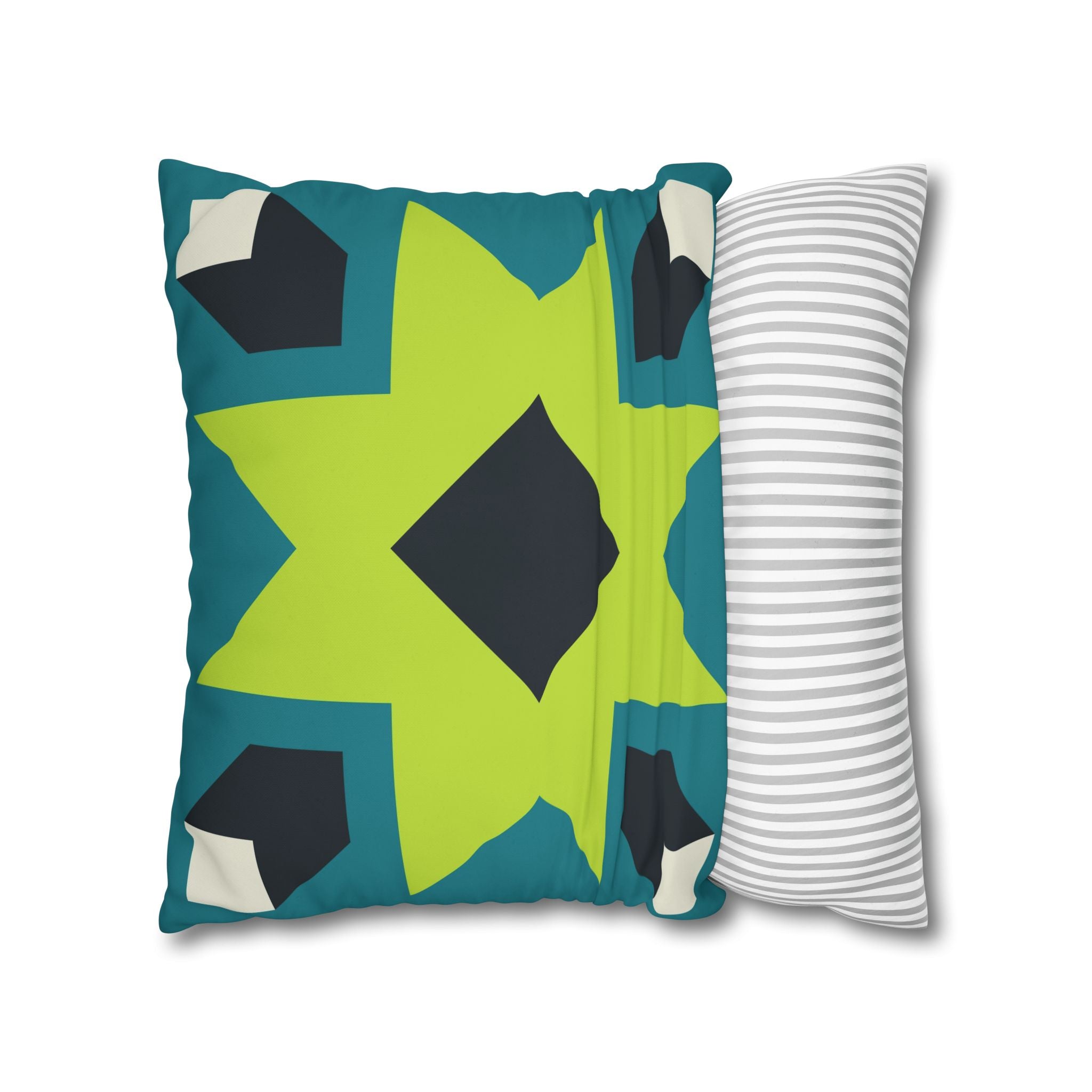 Geometric Teal Star Pillowcase