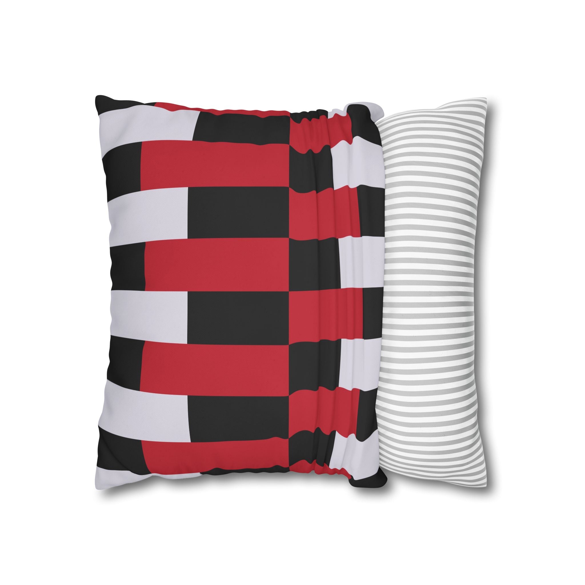 Geometric Stripe Pillowcase - Crimson & Gray