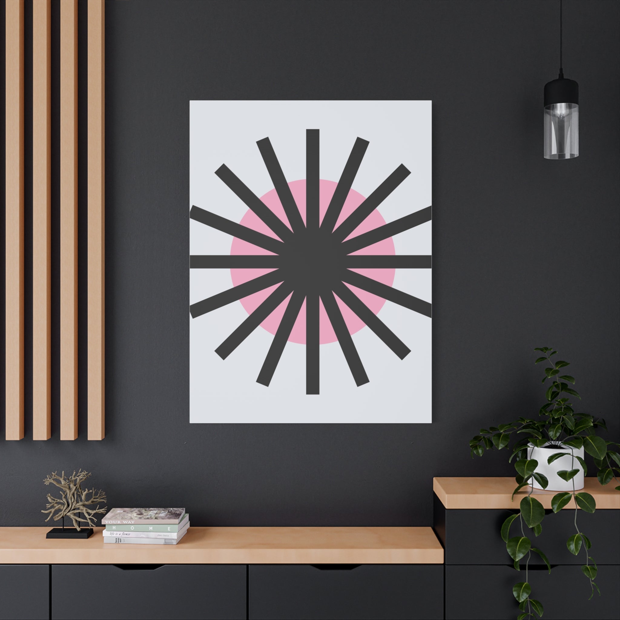 Mid-Century Sunburst Abstract Canvas Art