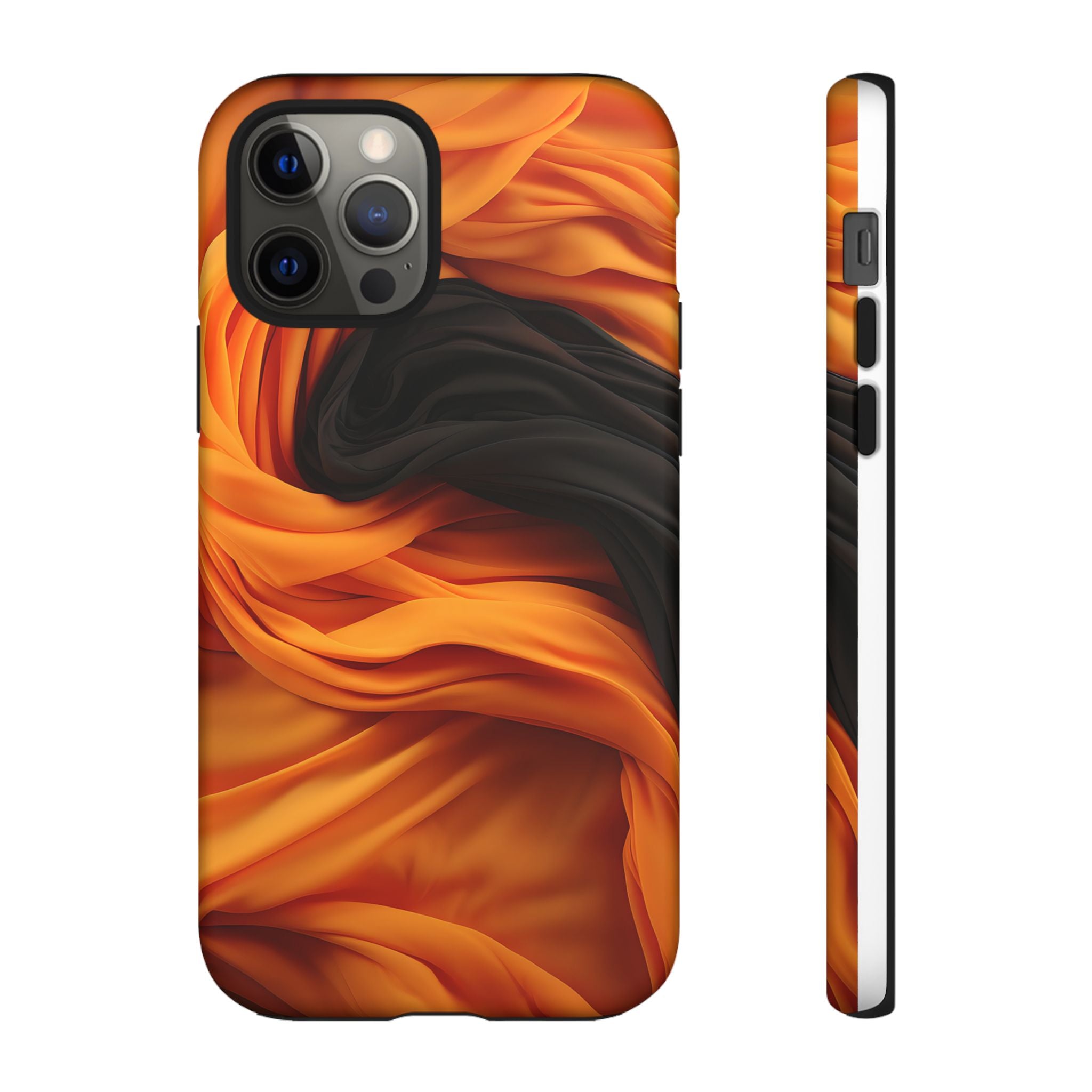 Abstract Orange & Gray Hexagon Stone iPhone Case