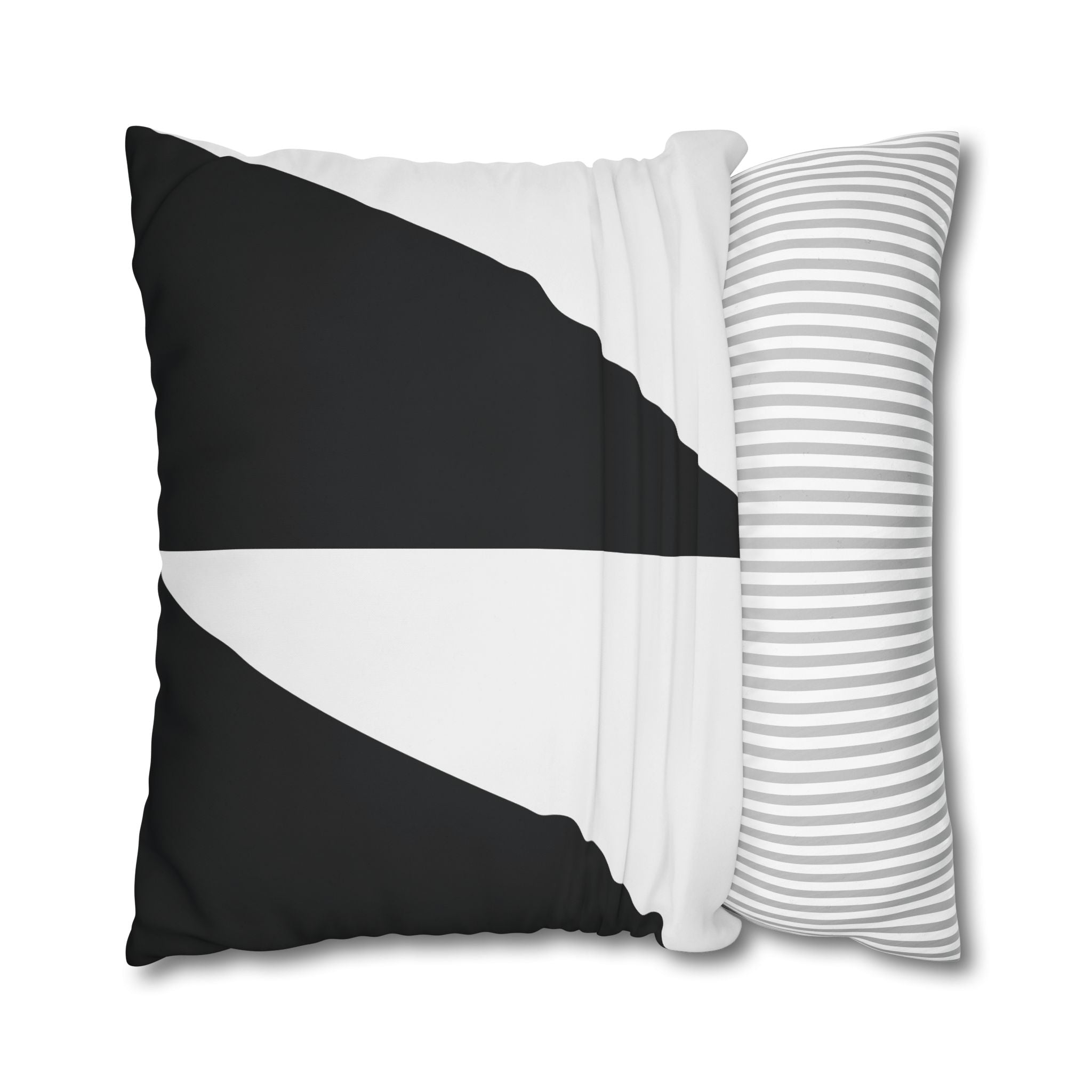 Geometric Triangle Pillowcase - Black & White