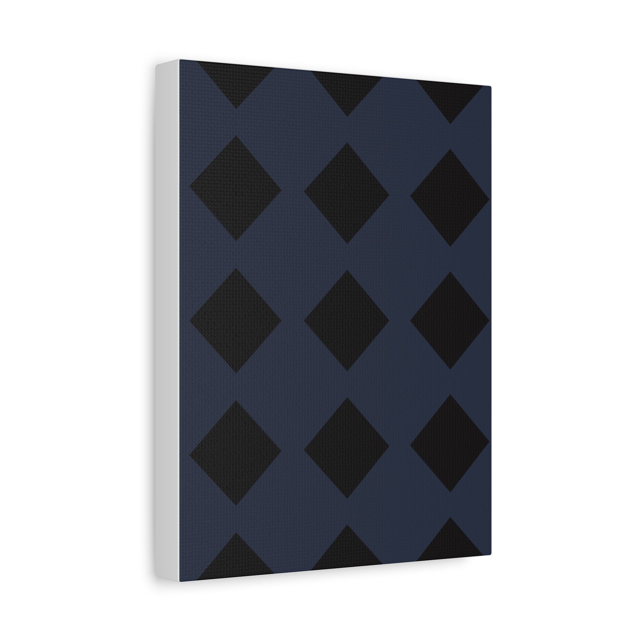 Geometric Dark Blue Diamond Canvas Art