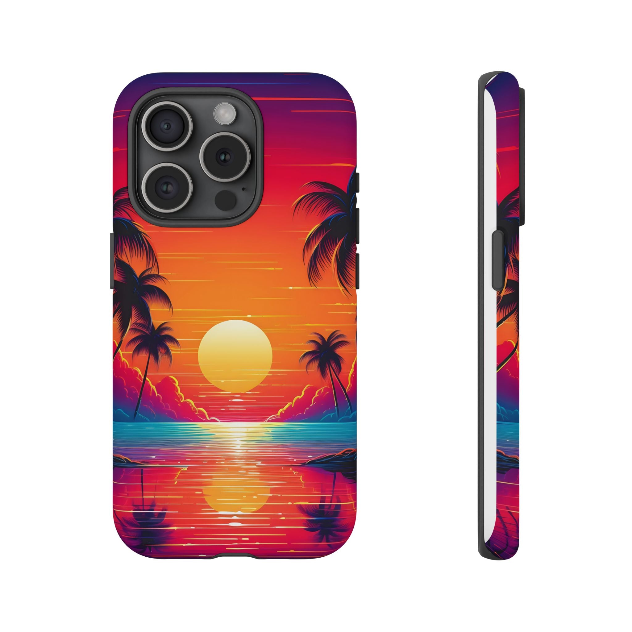 Sunset Palm Beach iPhone Case - Hexagon Stone