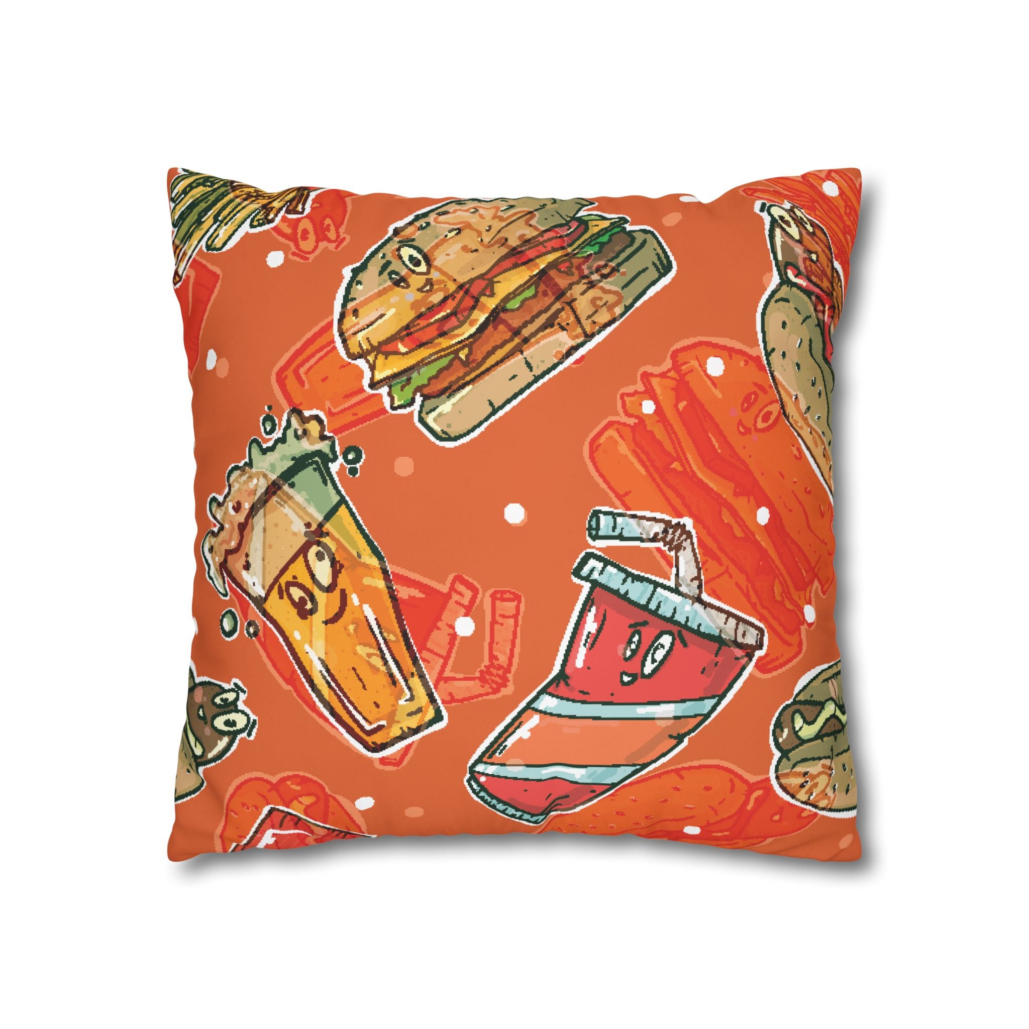 Happy Food Fast Food Pillowcase