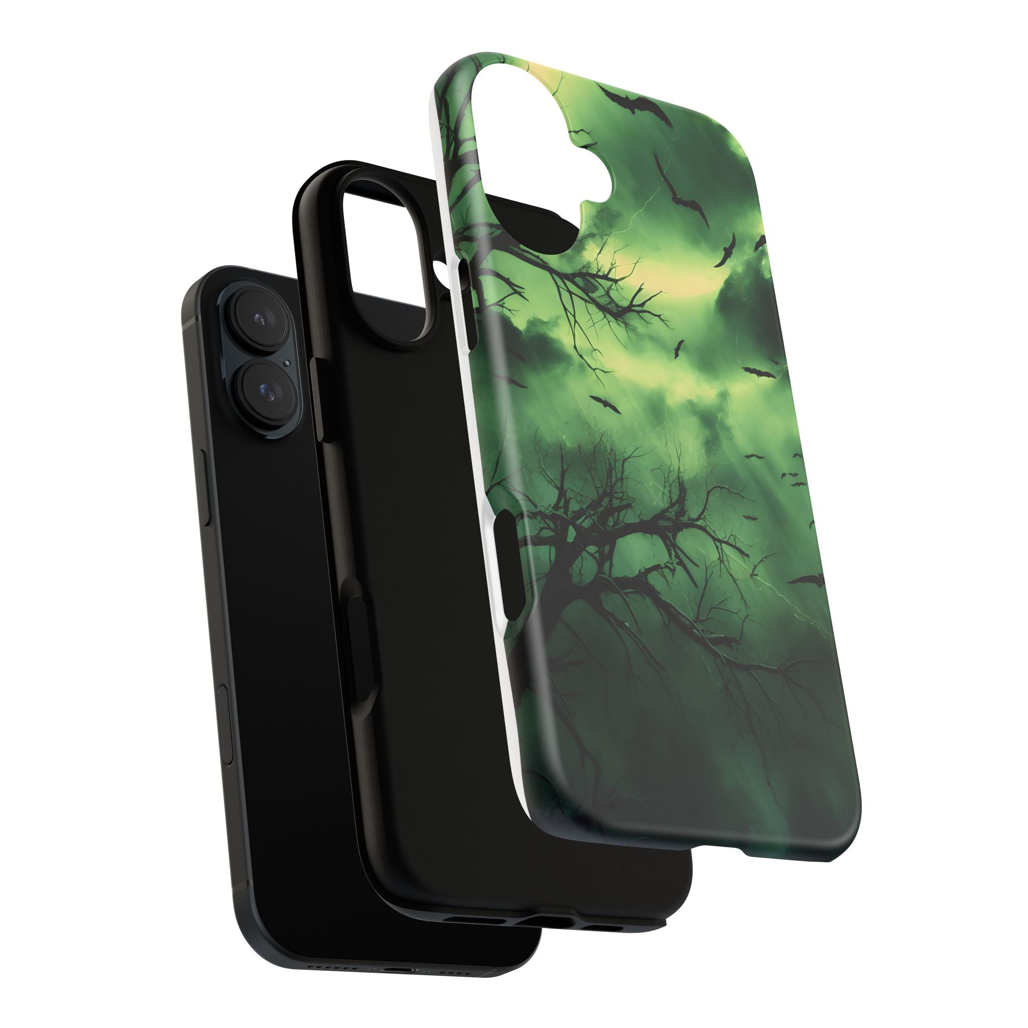 Gothic Green Forest iPhone Case - Hexagon Stone