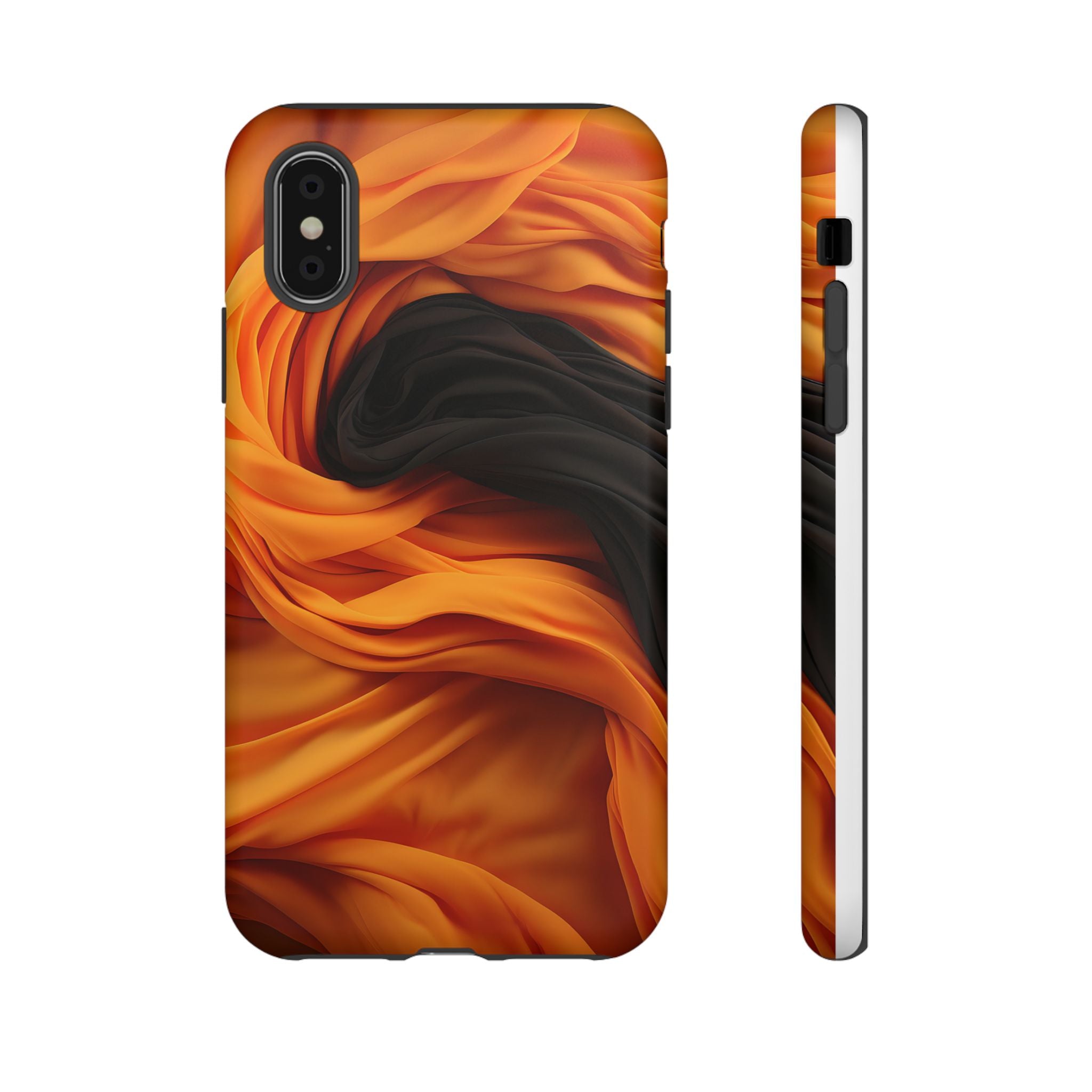 Abstract Orange & Gray Hexagon Stone iPhone Case