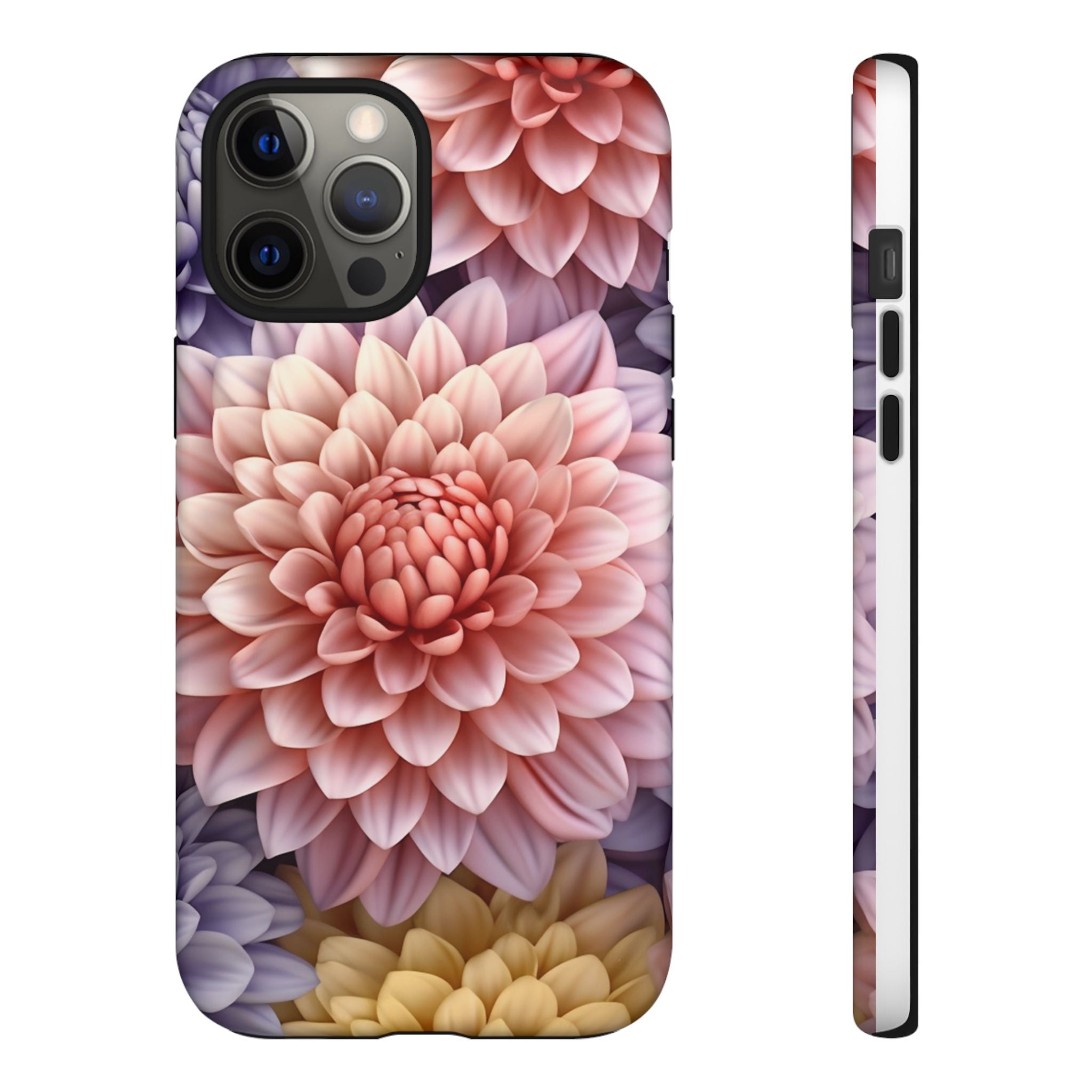 Dahlia Bloom Hexagon Stone iPhone Case