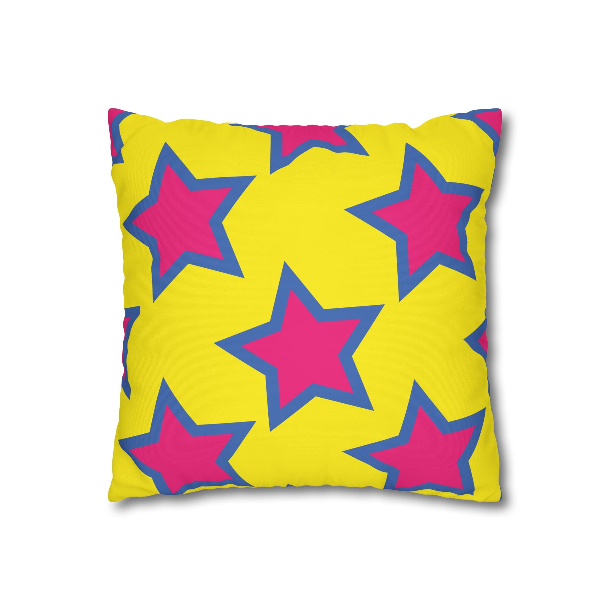 Pink & Purple Star Pillowcase - Yellow