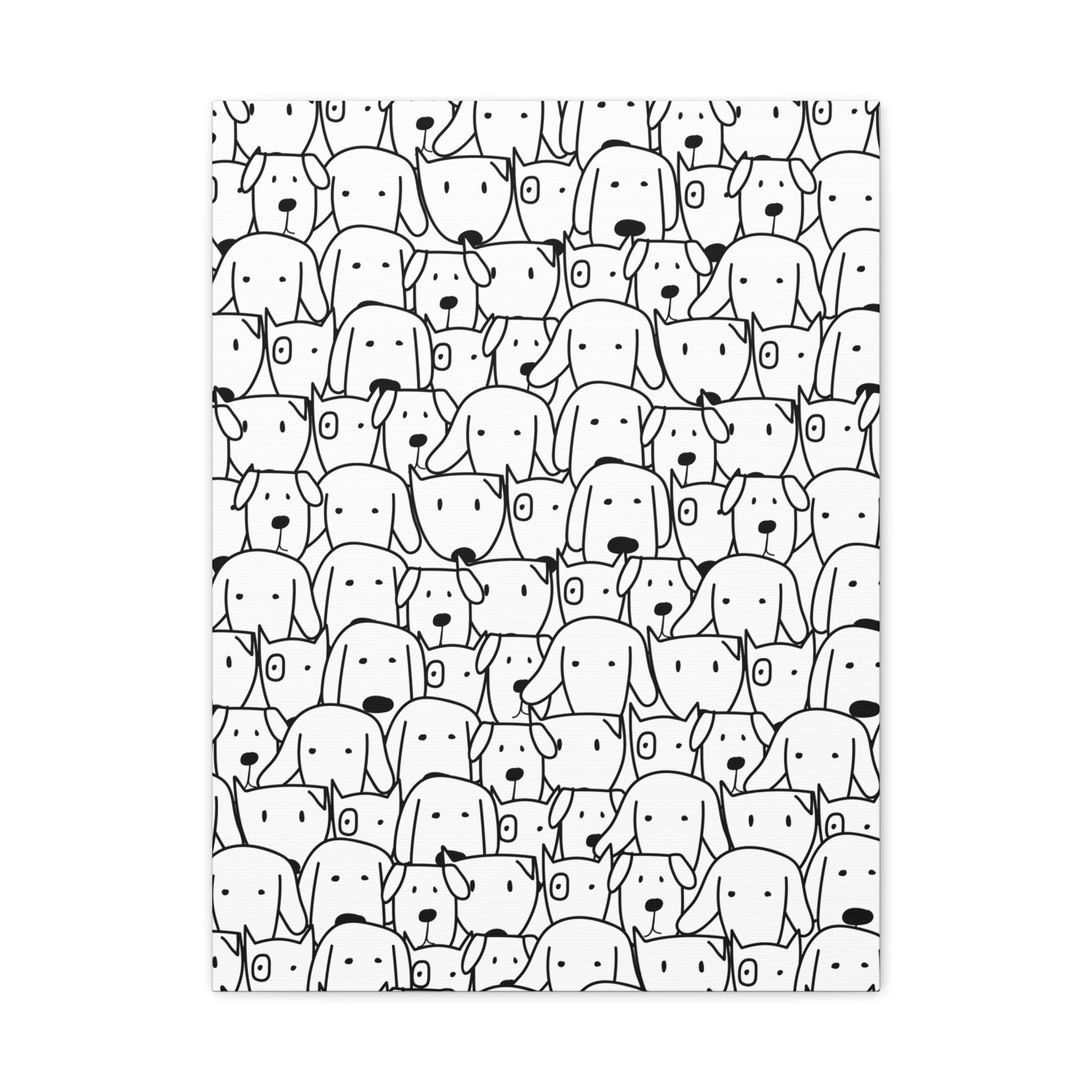 Cute Dog Faces Matte Canvas Art