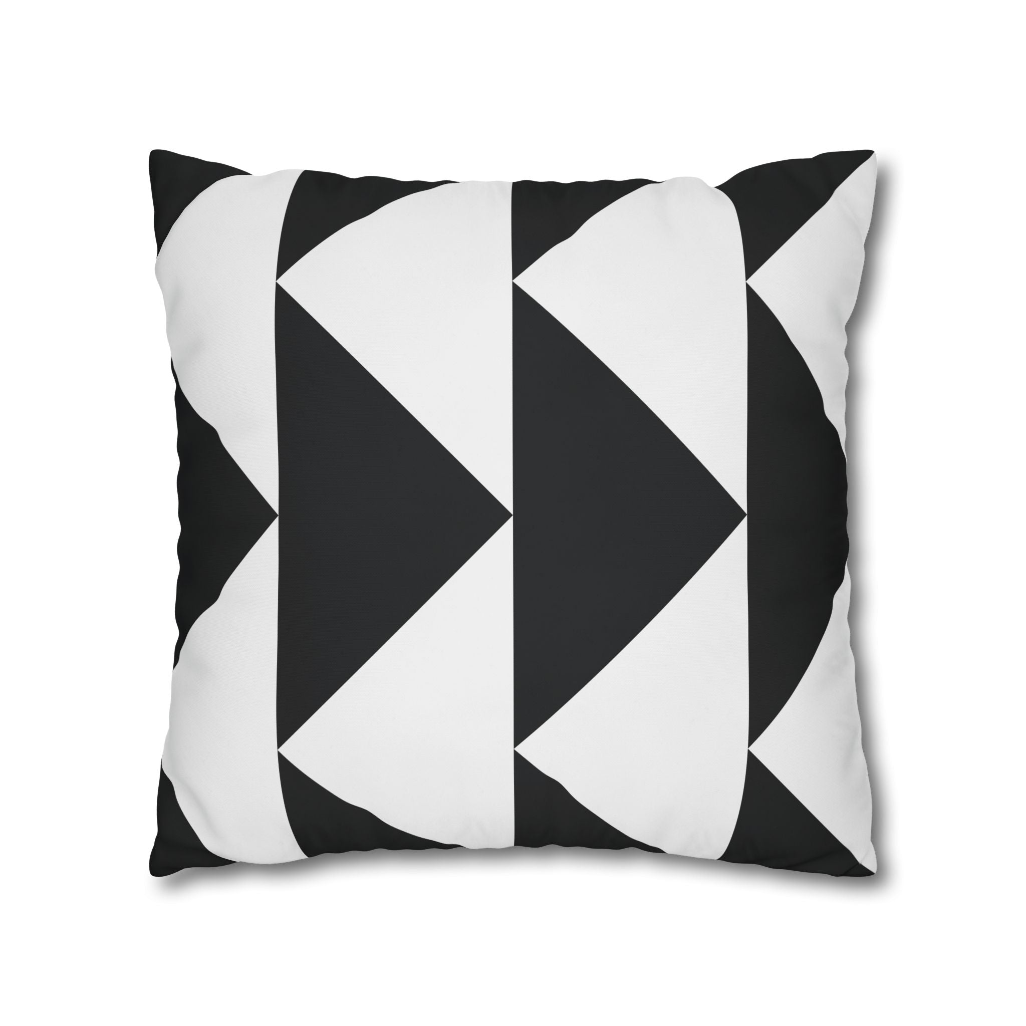 Geometric Triangle Pillowcase - Black & White