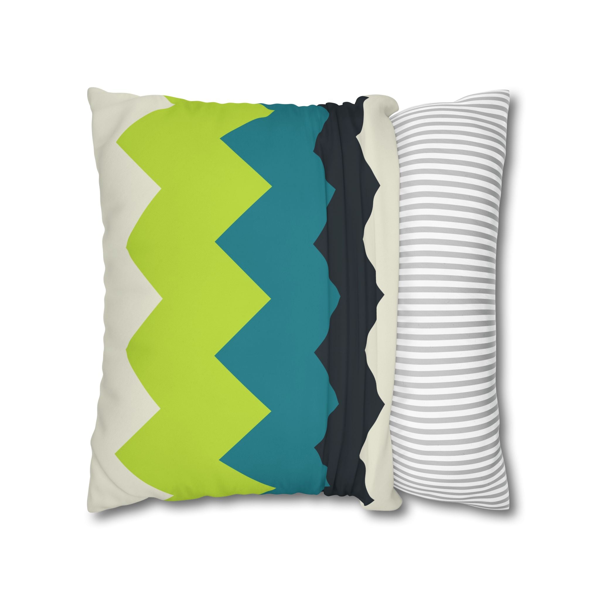 Chevron Stripe Pillowcase - Teal & Lime