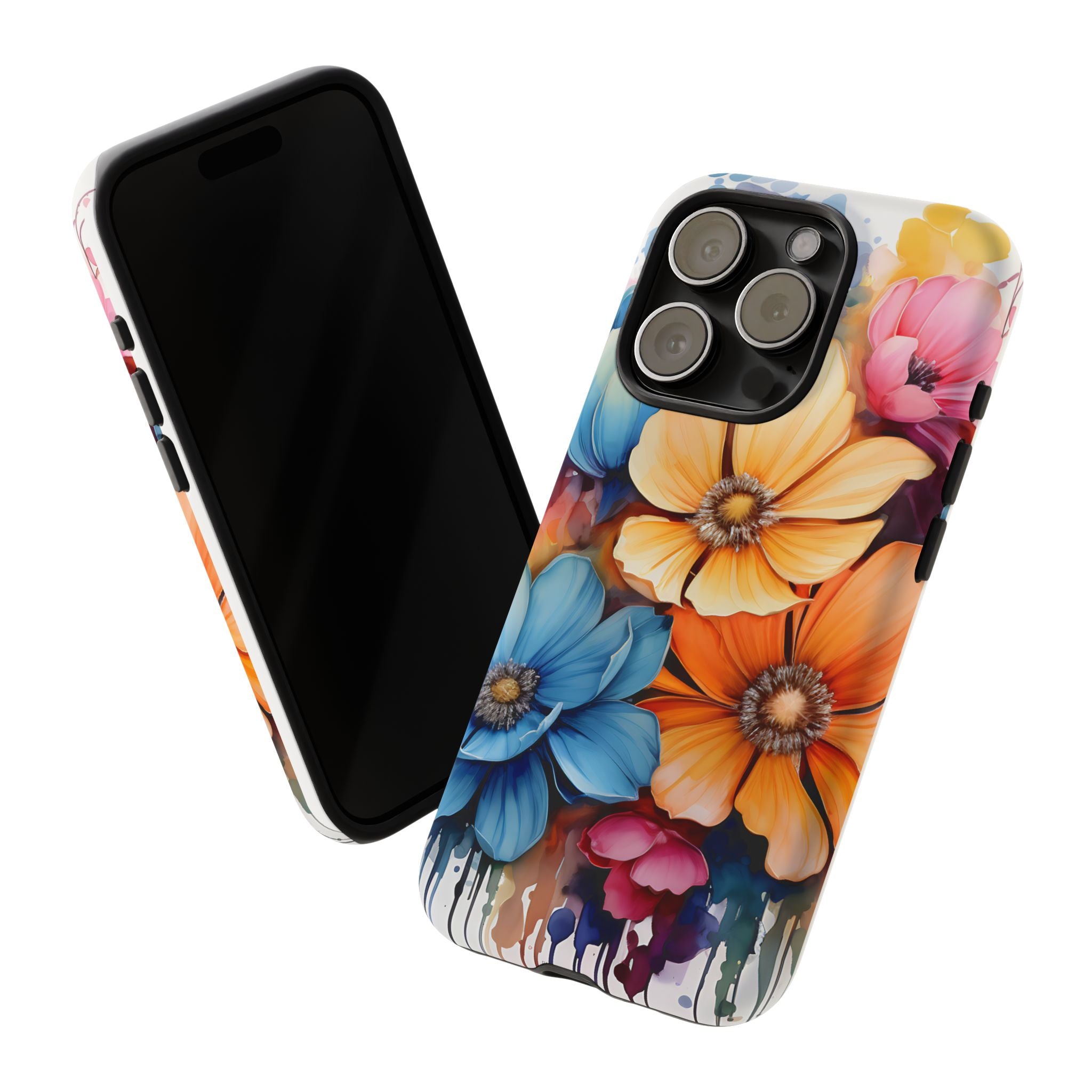 Vibrant Floral Watercolor iPhone Case - Hexagon Stone