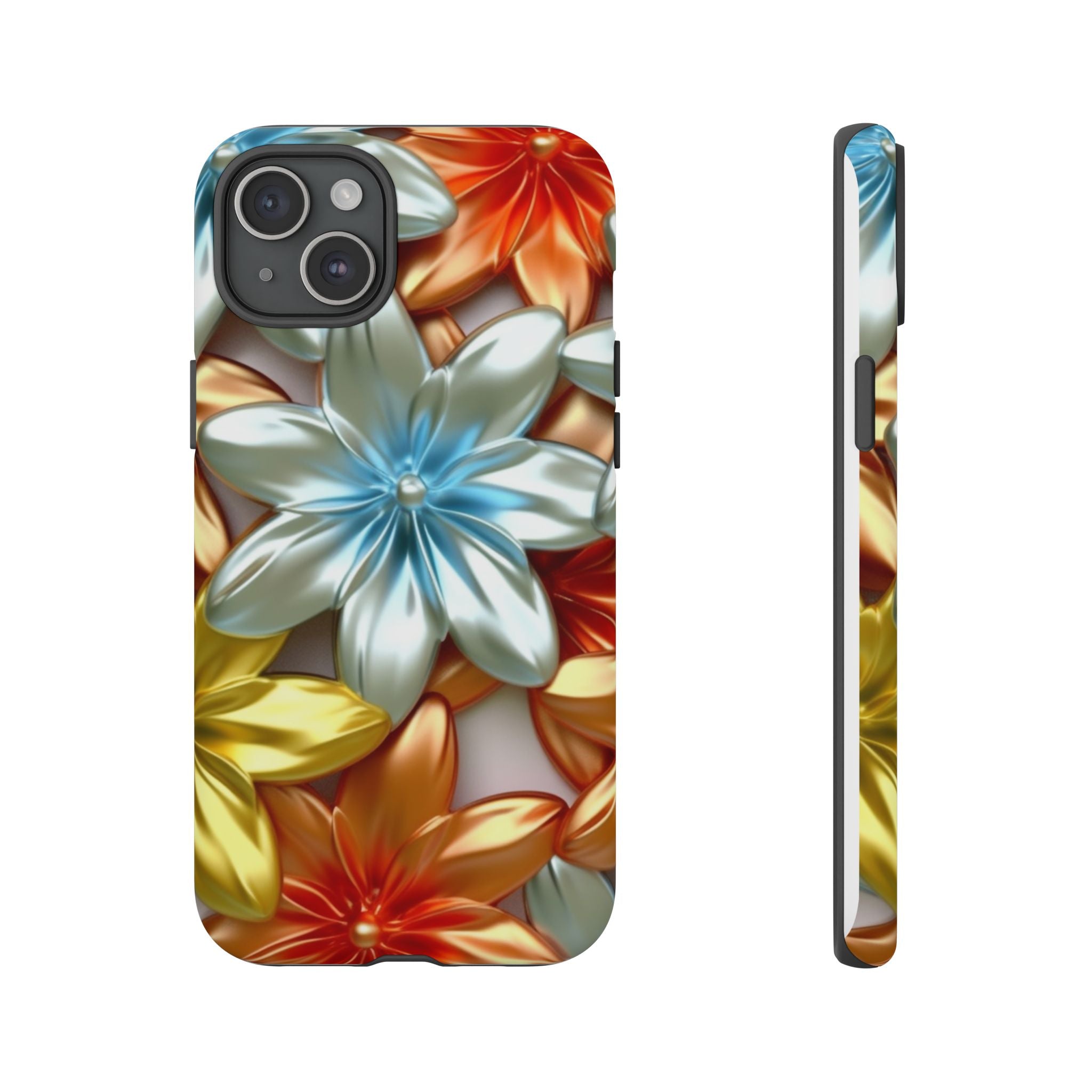 Metallic Flower Hexagon iPhone Case - Rugged