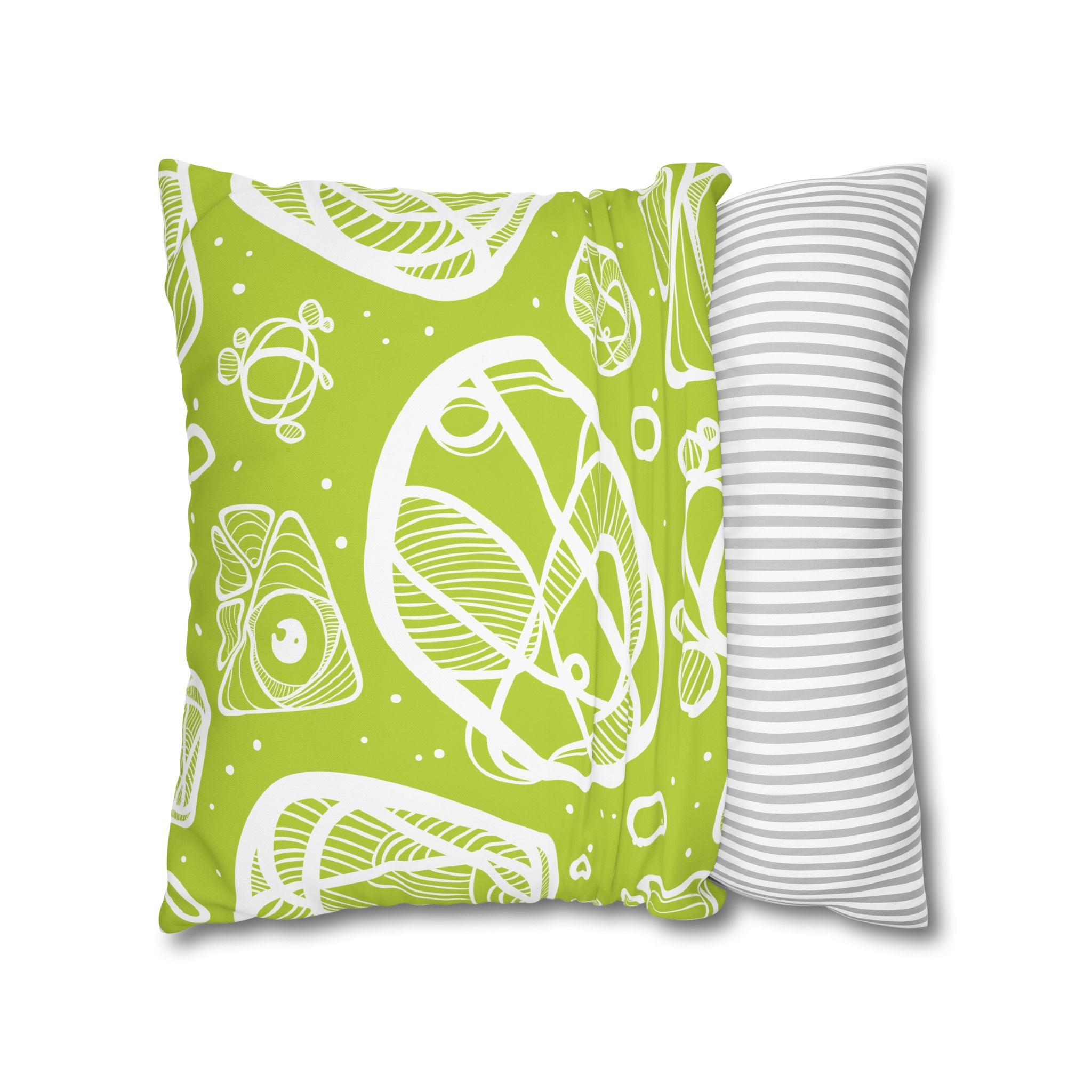 Lime Green Abstract Art Pillowcase