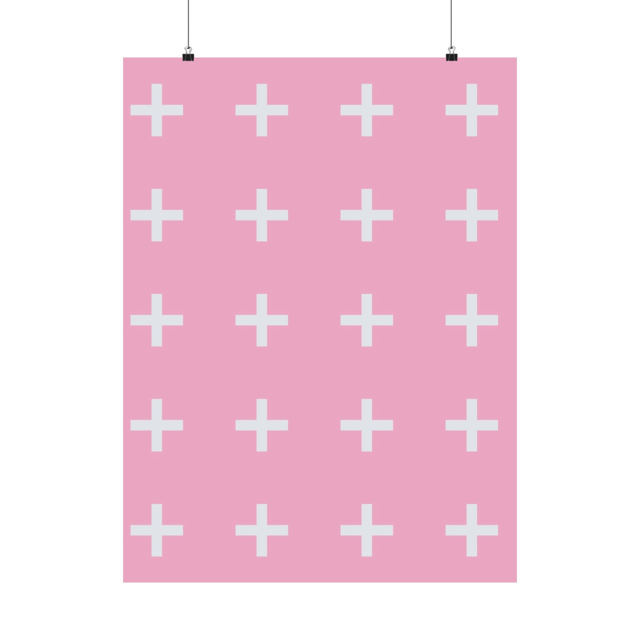 Minimalist Pink Plus Sign Poster