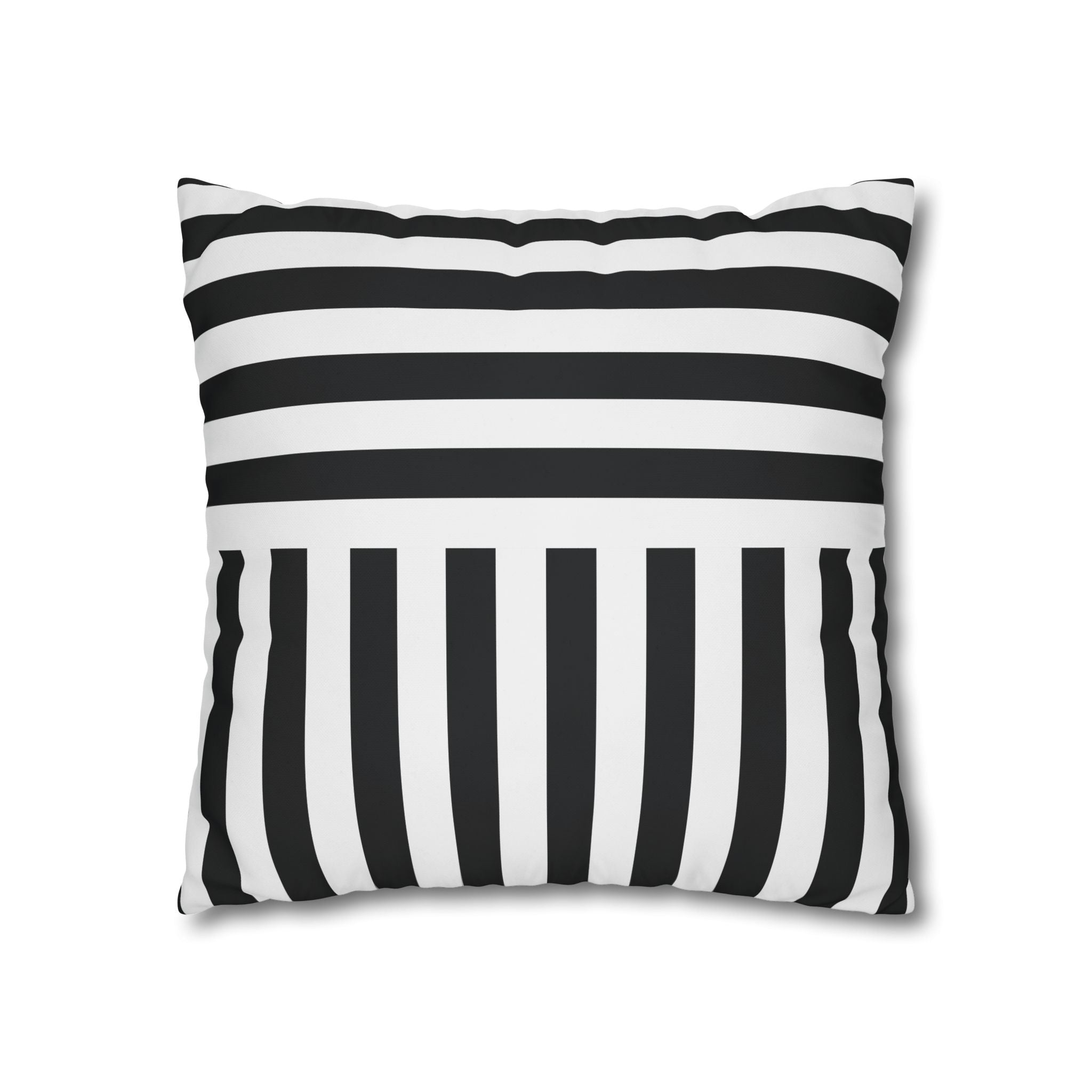 Geometric Black & White Stripe Pillowcase