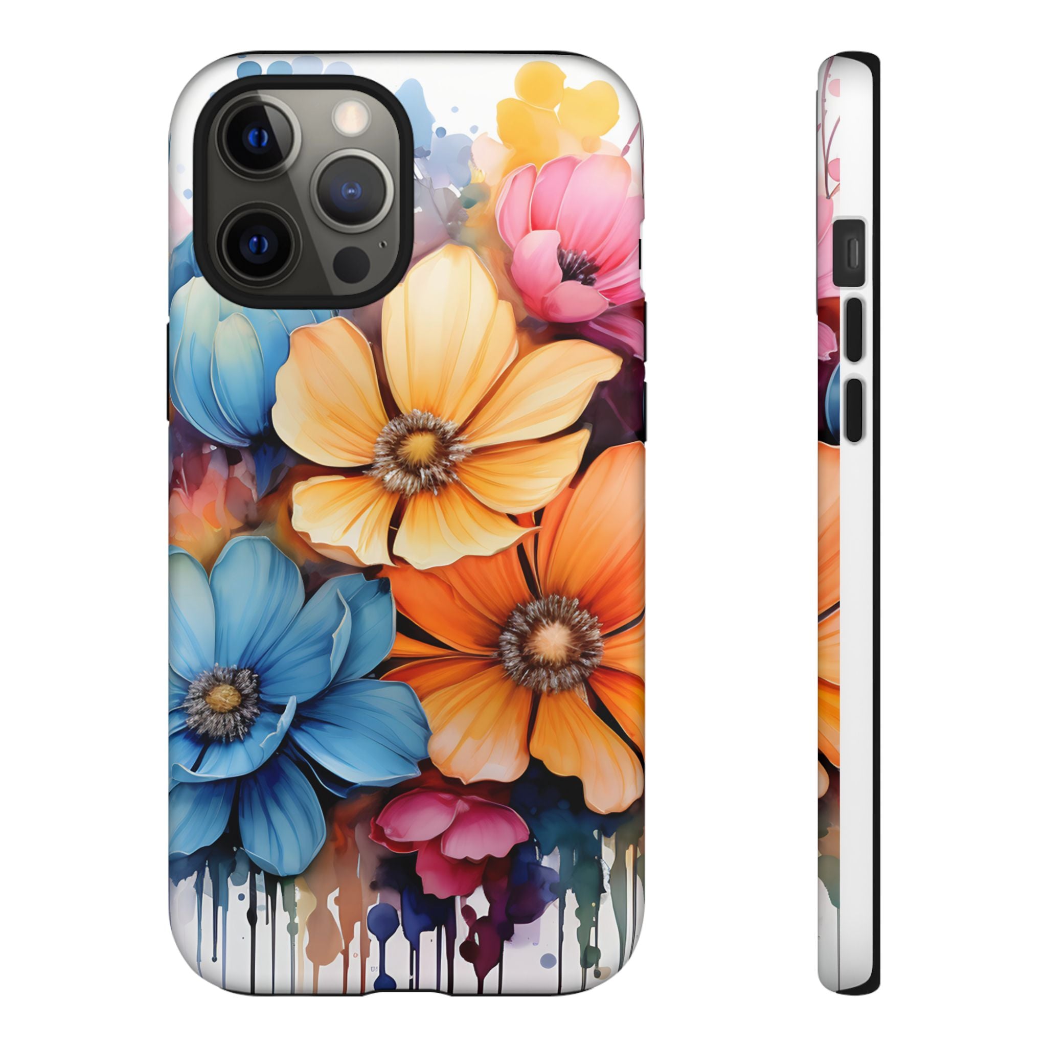 Vibrant Floral Watercolor iPhone Case - Hexagon Stone