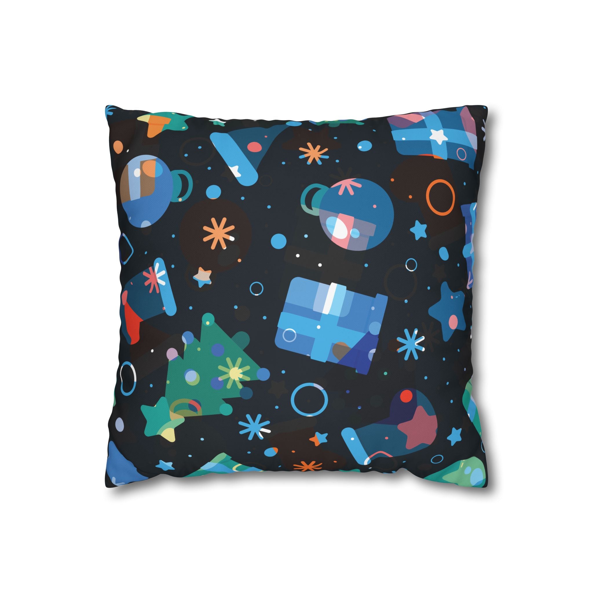 Navy Blue Christmas Pillowcase - Festive Minimalist Design