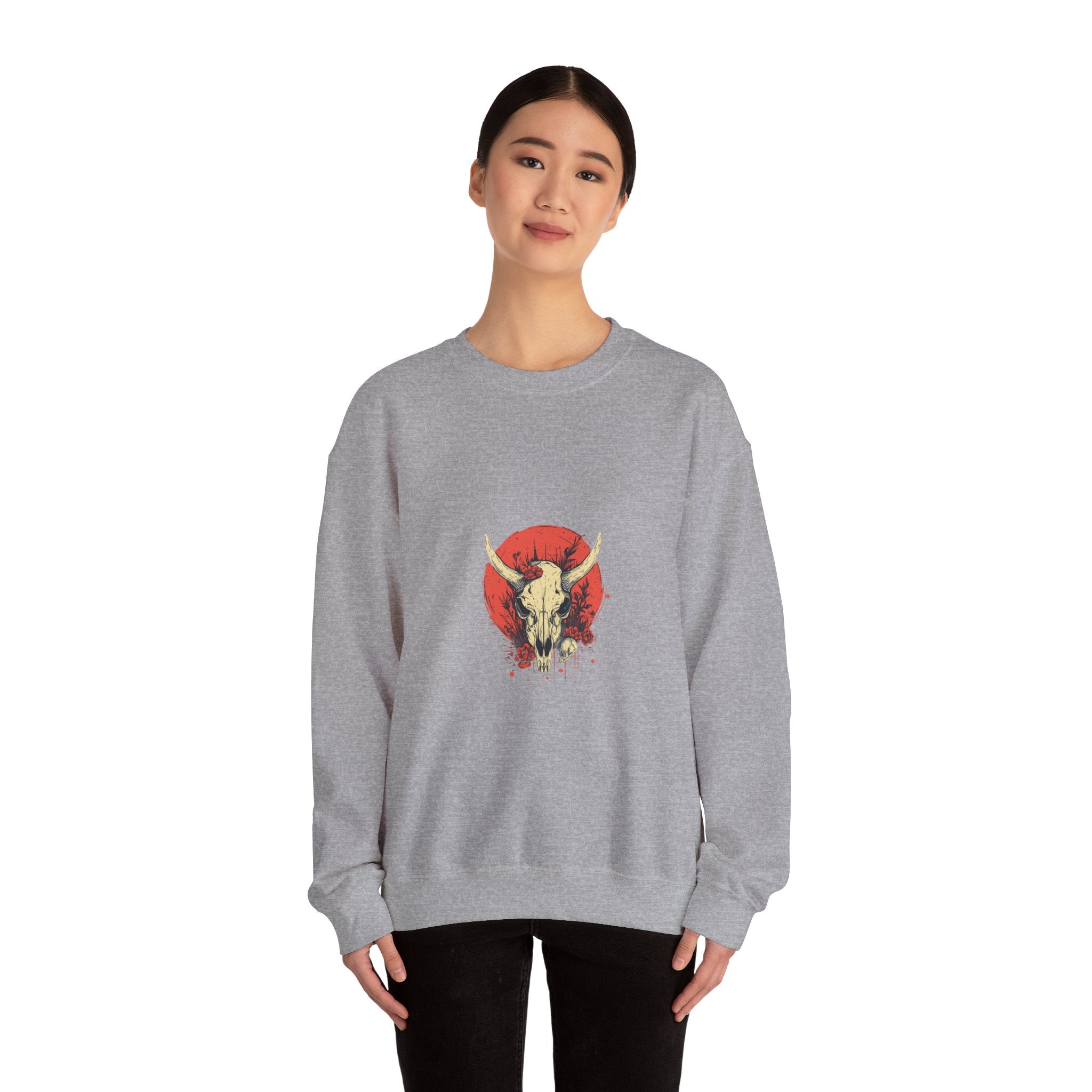 Bull Skull Floral Gothic Sweatshirt