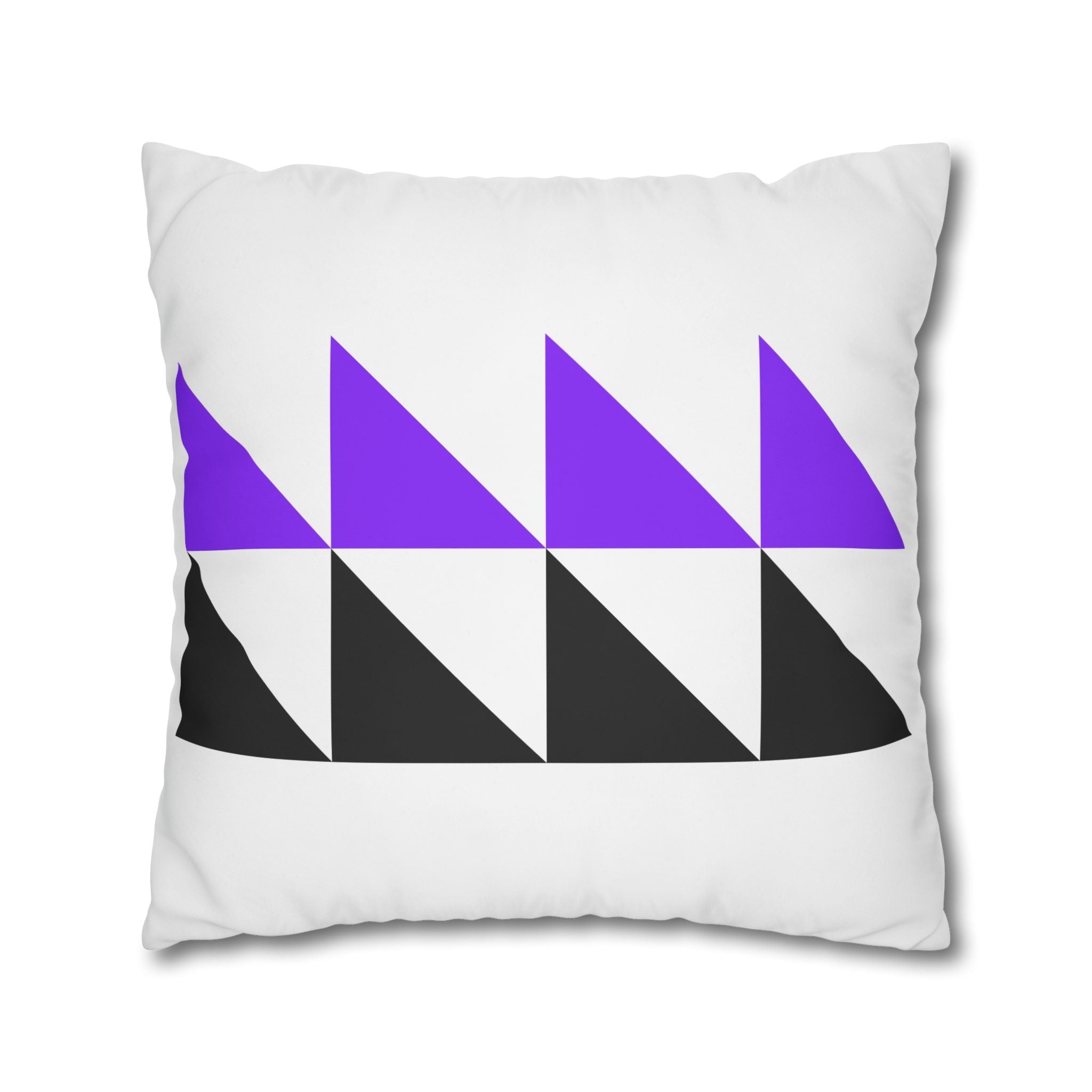 Geometric Triangle Pillowcase - Purple & Black