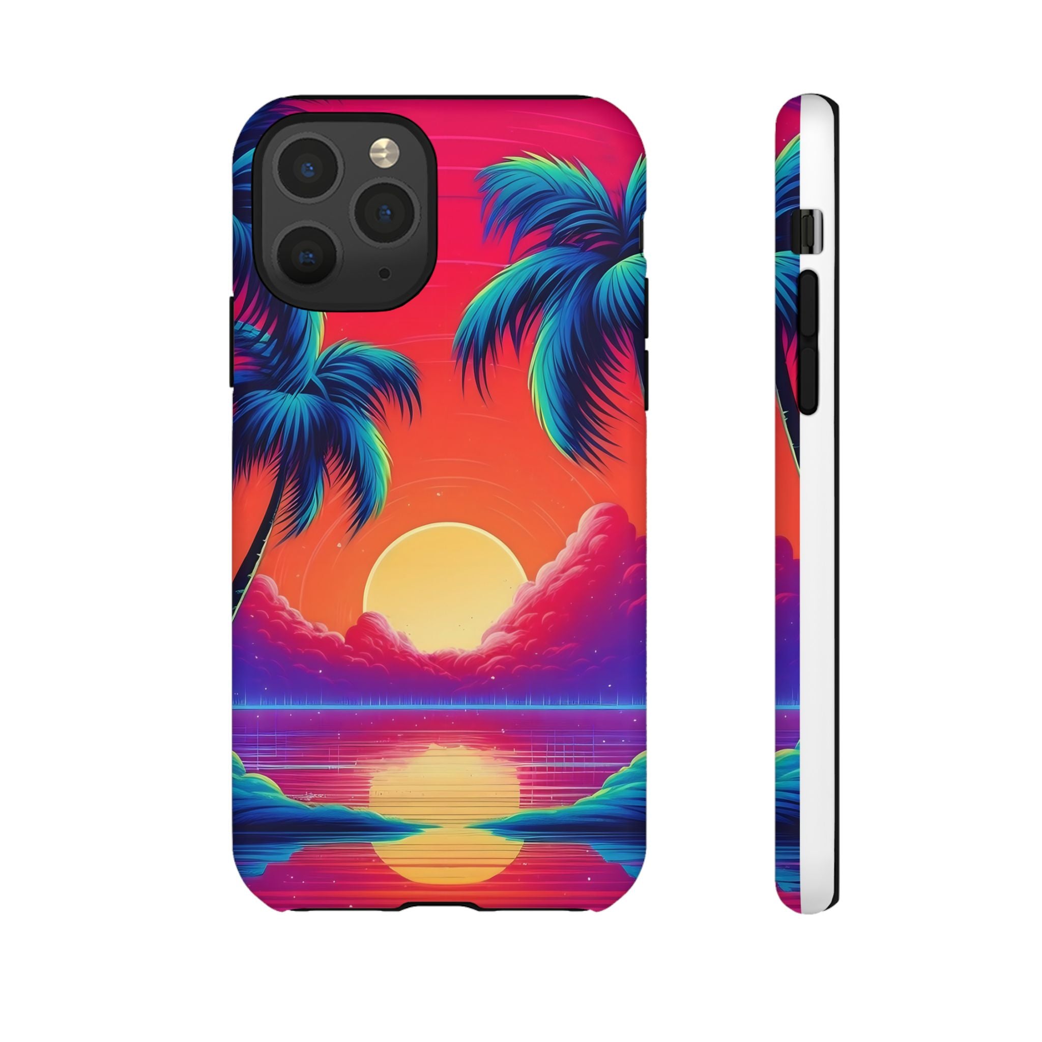 Sunset Palm Hexagon iPhone Case - Rugged