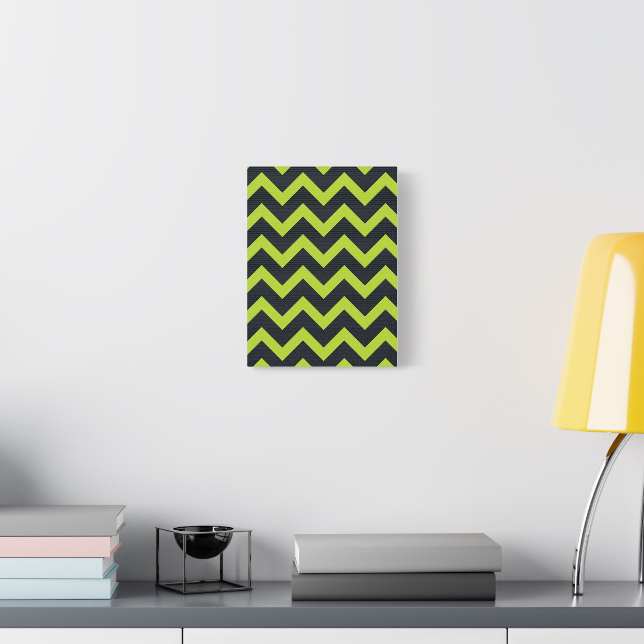 Lime & Forest Green Zigzag Canvas Art