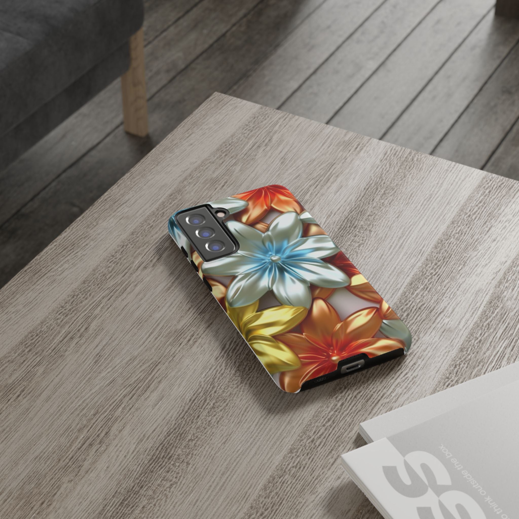 Metallic Flower Samsung Case - Stylish & Modern