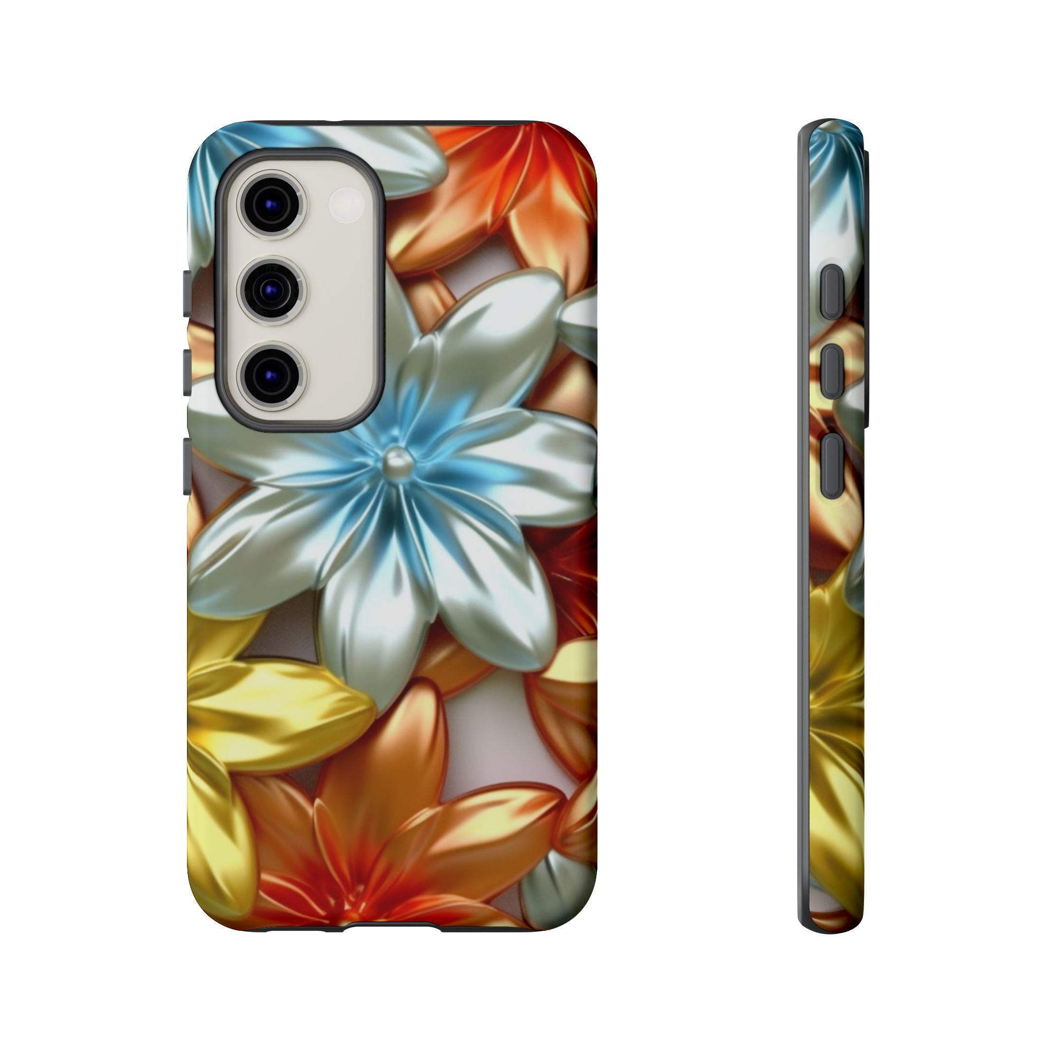 Metallic Flower Samsung Case - Stylish & Modern