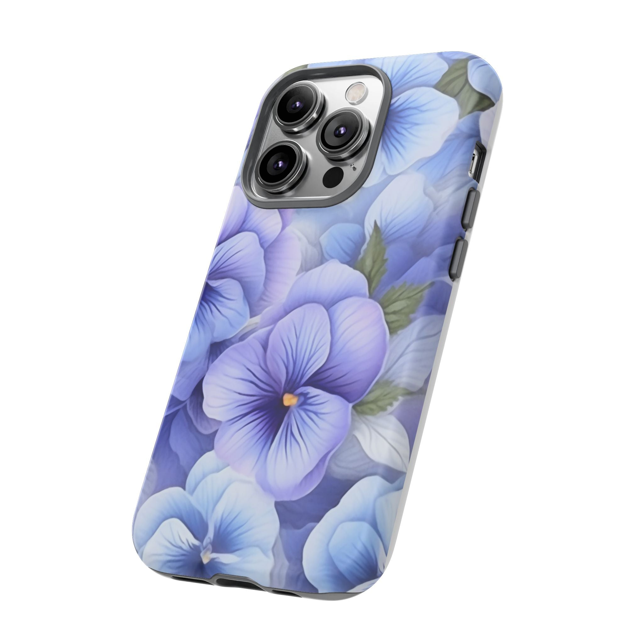 Dreamy Pansy Blue iPhone Case - Hexagon Stone