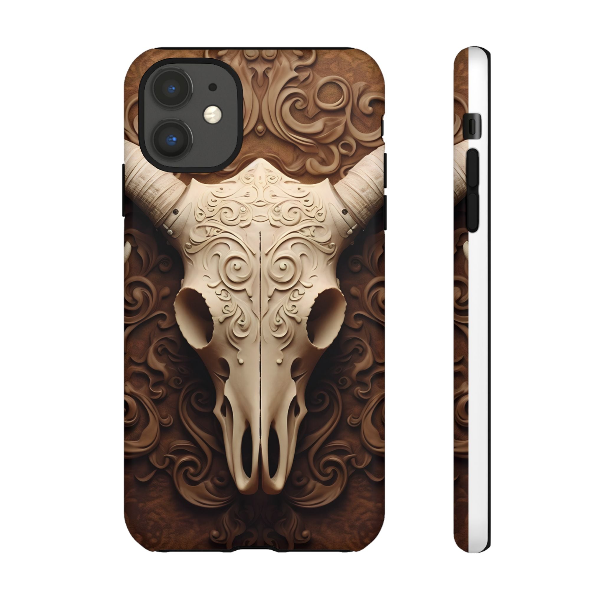 Baroque Ram Skull Hexagon Stone iPhone Case