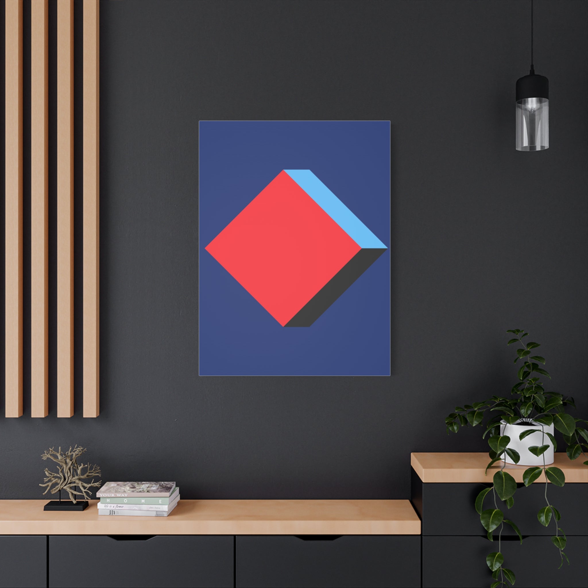 Geometric Cube Diamond Canvas Art