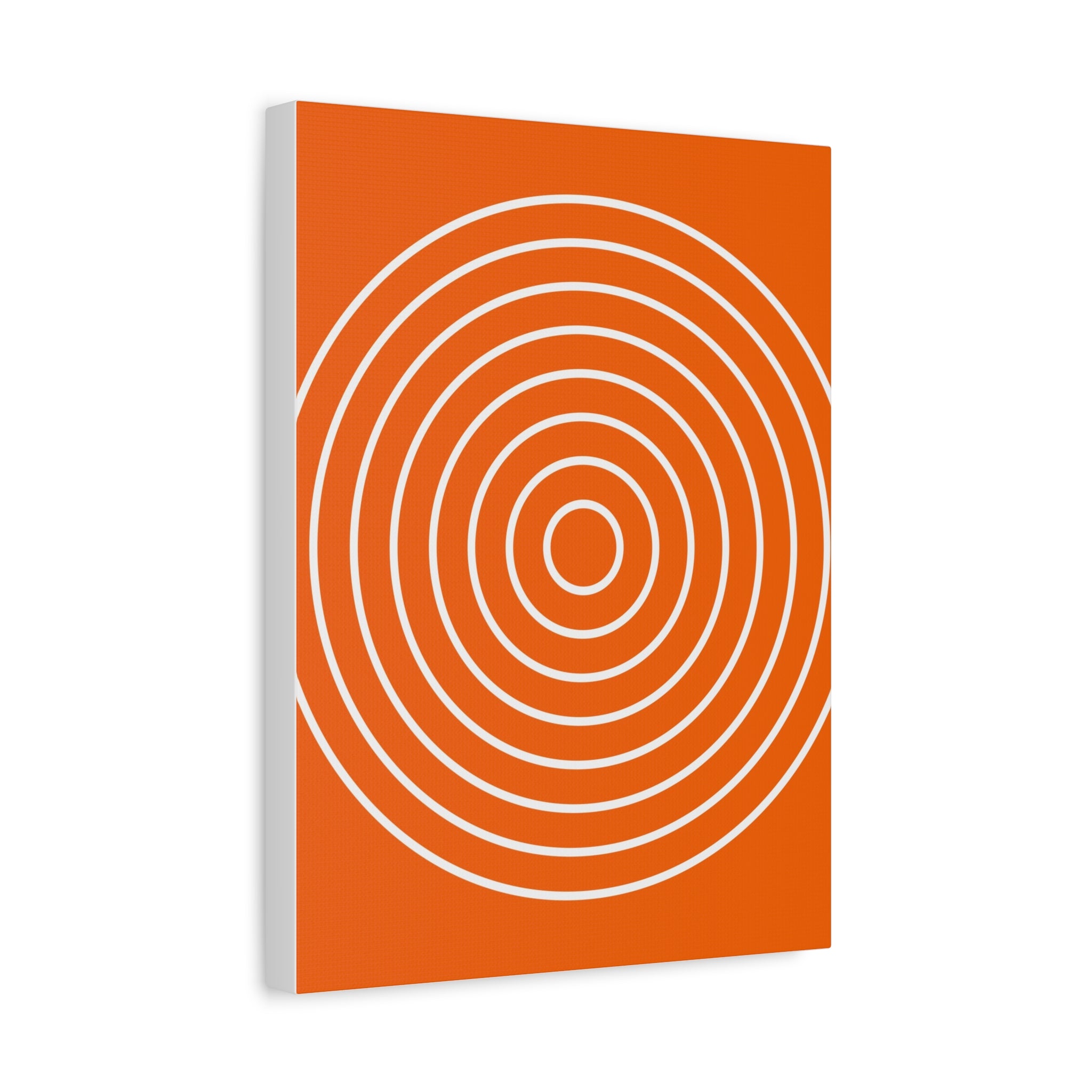 Orange Abstract Circles Matte Canvas Art