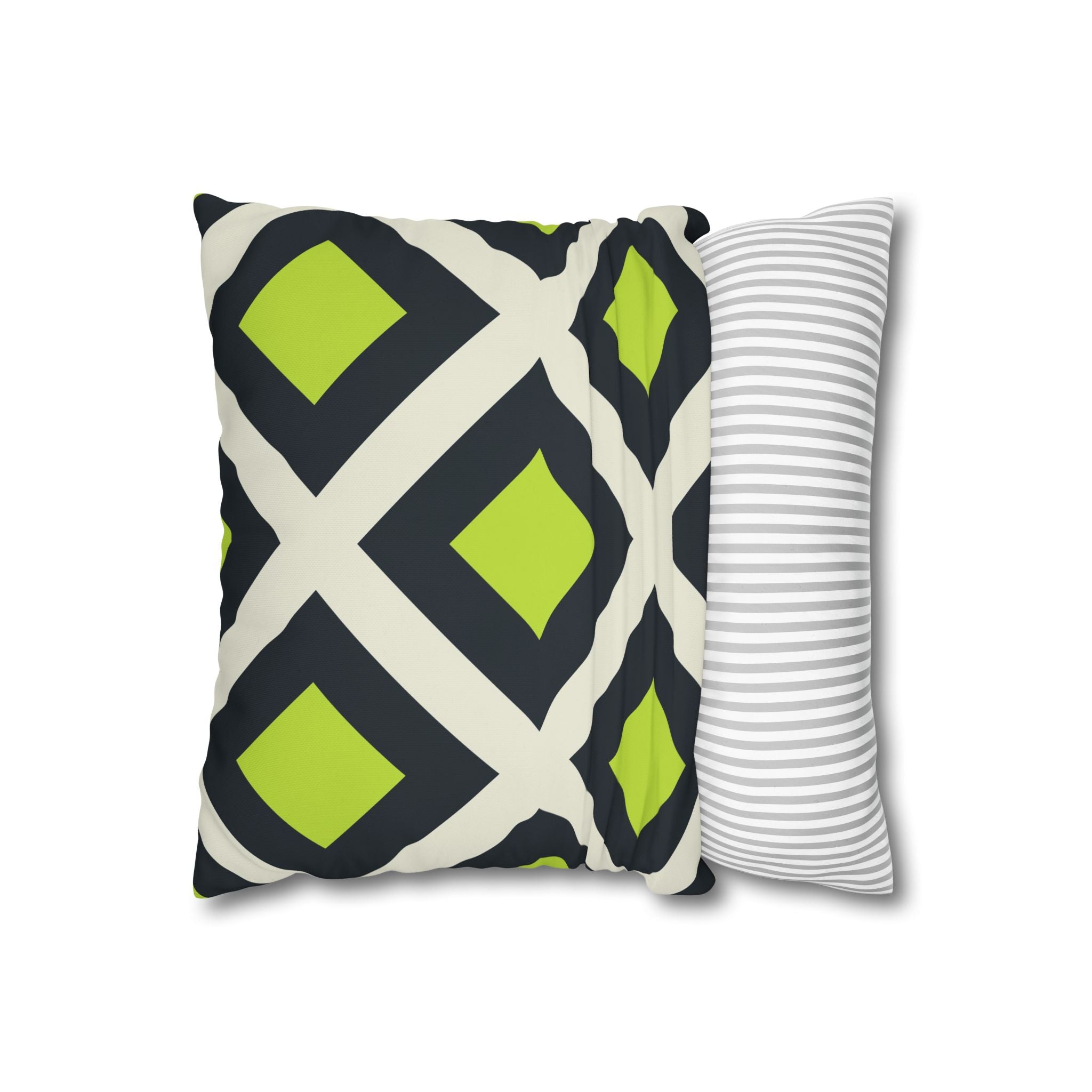 Geometric Teal & Lime Green Pillowcase