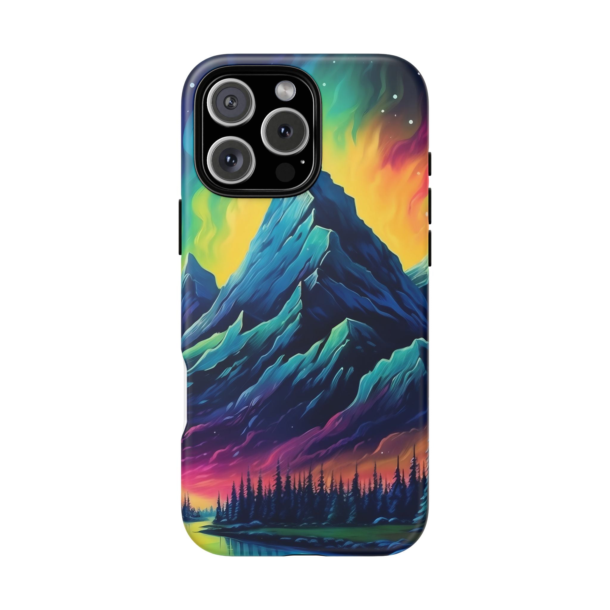 Aurora Mountain Hexagon iPhone Case