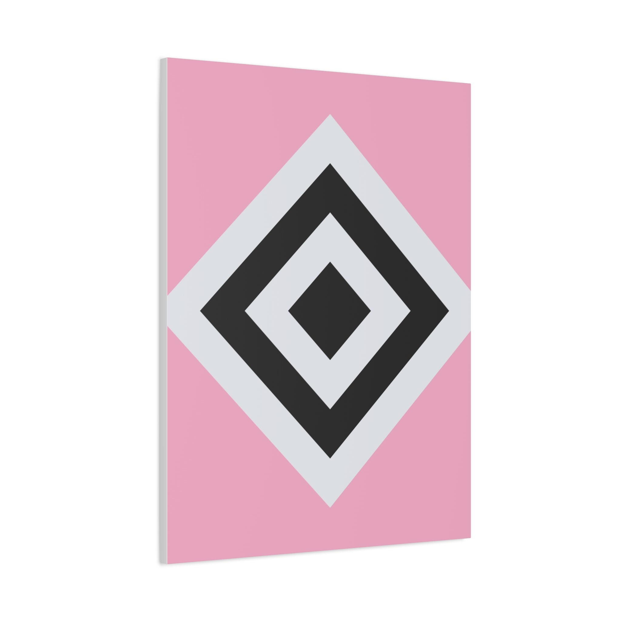 Geometric Diamond Art - Pink Matte Canvas