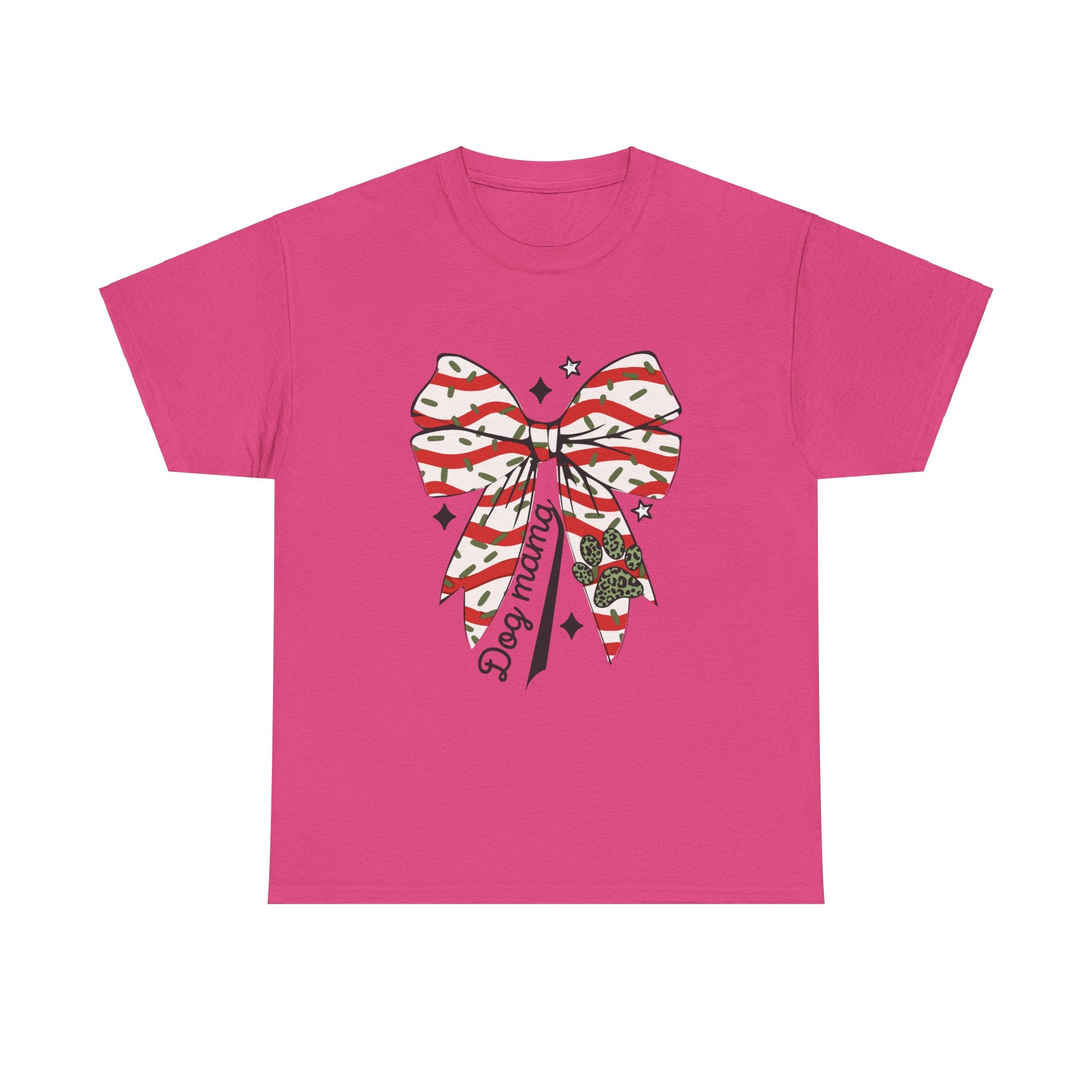 Dog Mama Christmas Bow T-Shirt